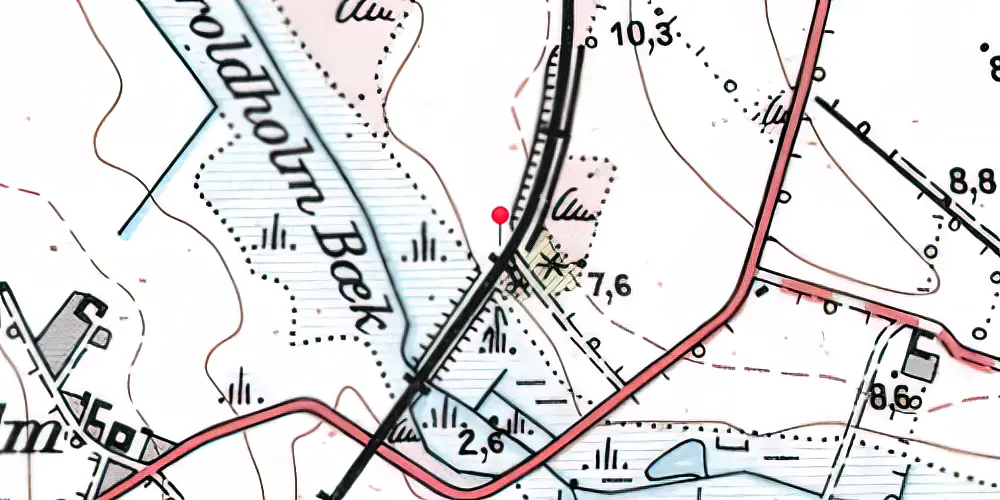 Historisk kort over Jegum Trinbræt 