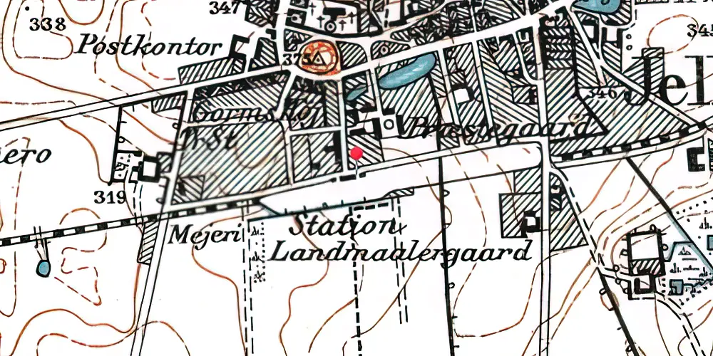 Historisk kort over Jelling Station 