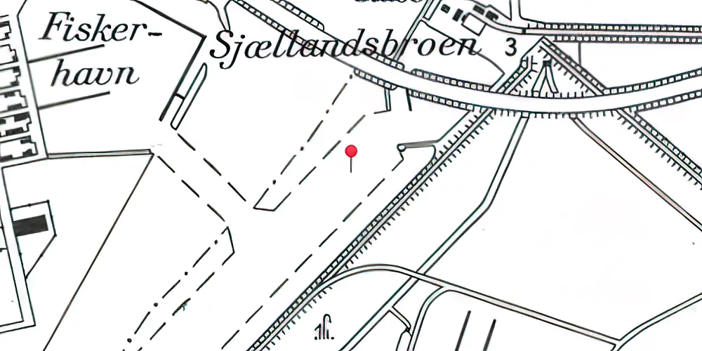 Historisk kort over Kalvebod Teknisk Station