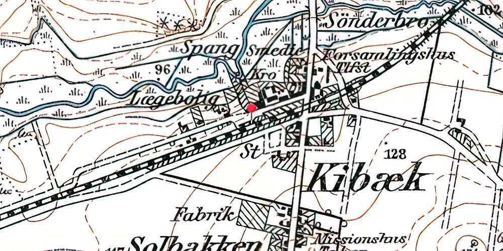 Historisk kort over Kibæk Trinbræt