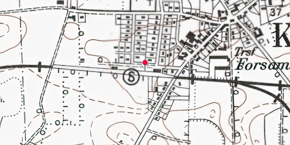 Historisk kort over Kliplev Holdeplads med sidespor 