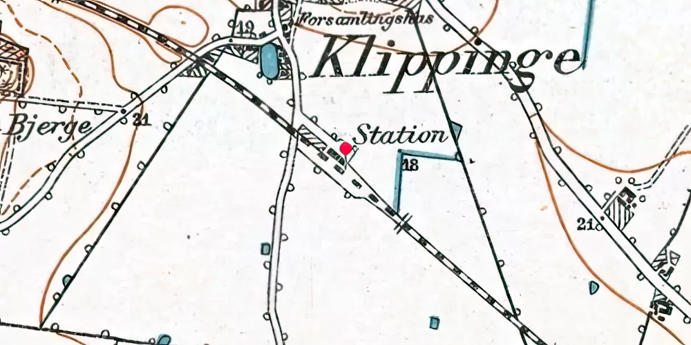 Historisk kort over Klippinge Trinbræt