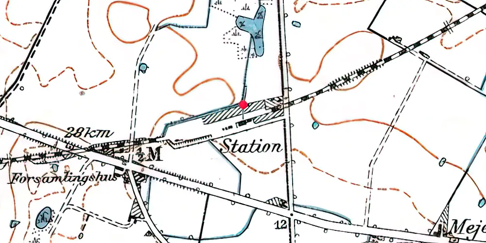 Historisk kort over Tjæreby Station