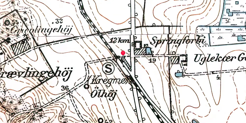 Historisk kort over Kregme Station