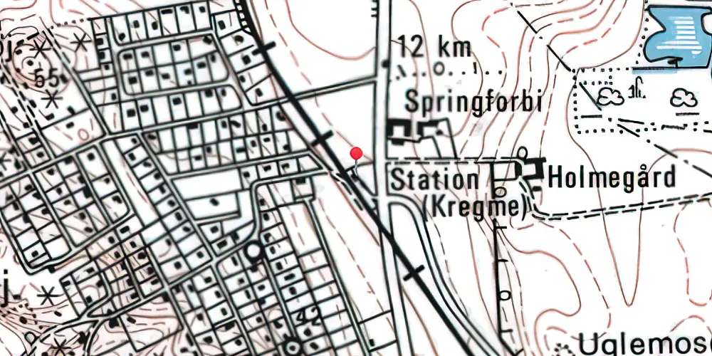 Historisk kort over Kregme Station