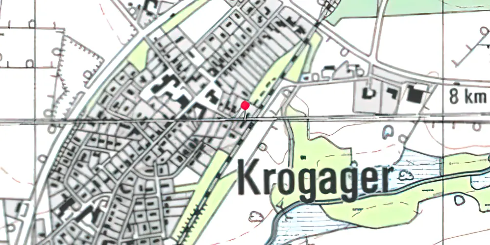 Historisk kort over Krogager Station 