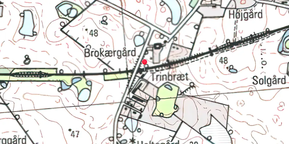 Historisk kort over Langerød Trinbræt