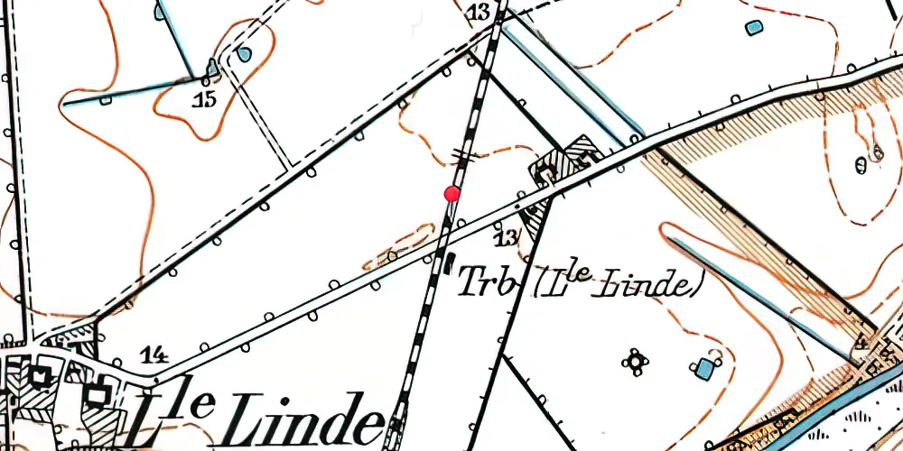 Historisk kort over Lille Linde Trinbræt 