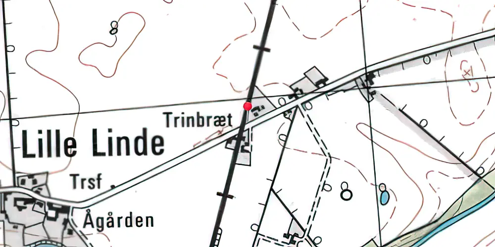 Historisk kort over Lille Linde Trinbræt