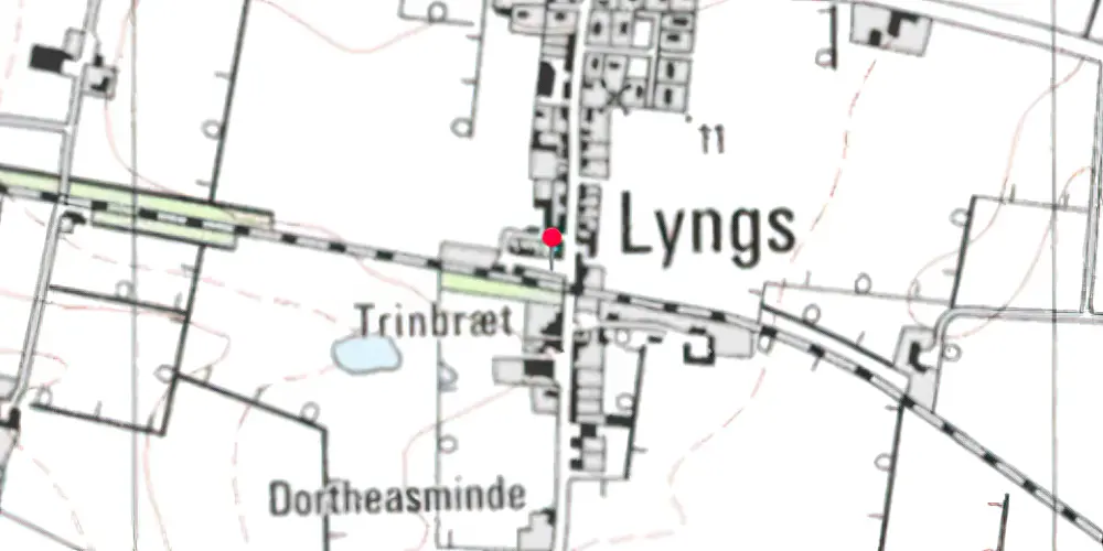 Historisk kort over Lyngs Trinbræt