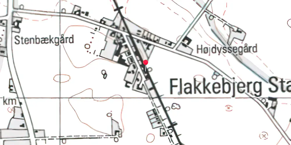 Historisk kort over Flakkebjerg Station 