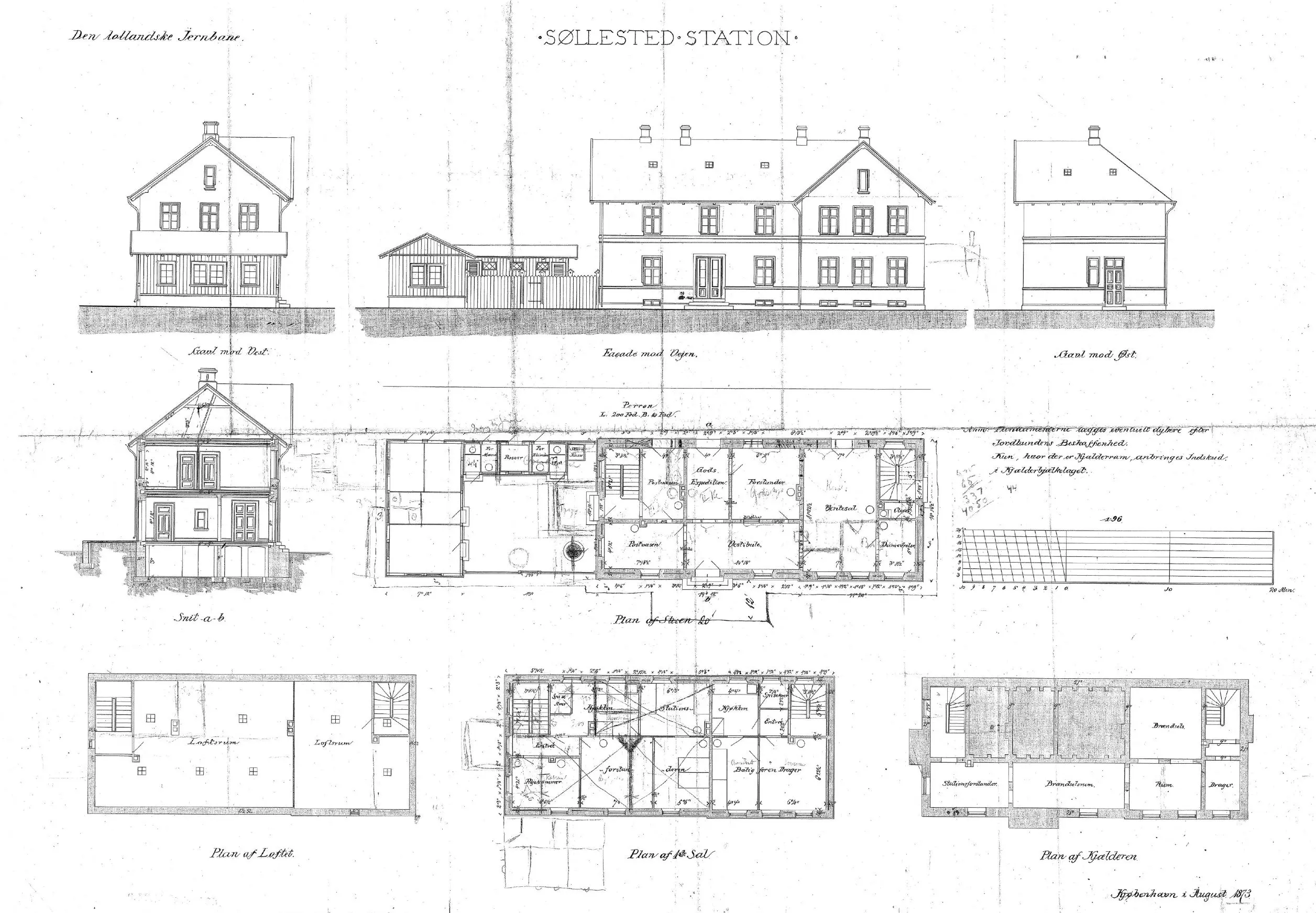 Tegning af Søllested Station