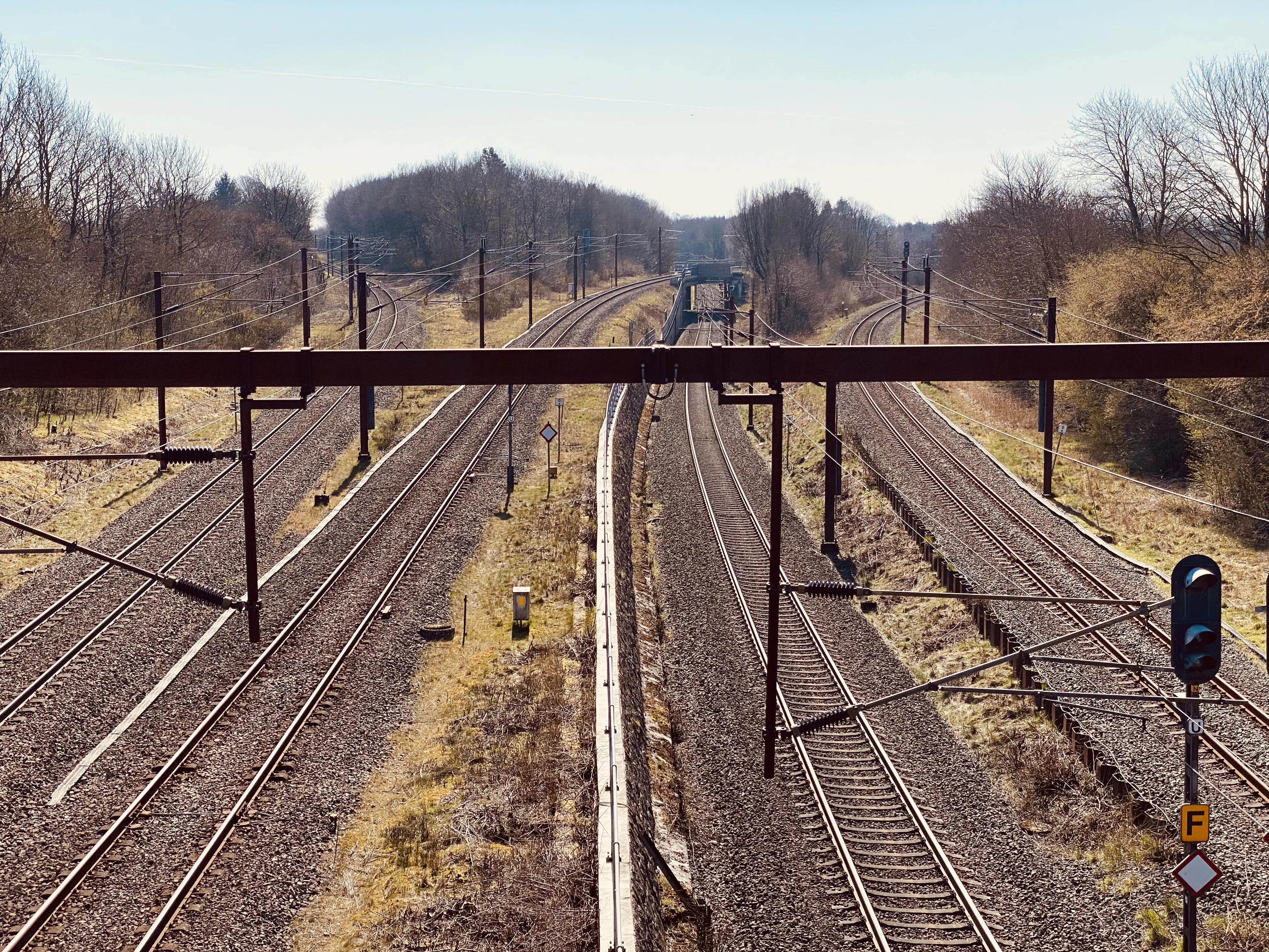 Billede af Lunderskov Stations baneterræn set mod syd.