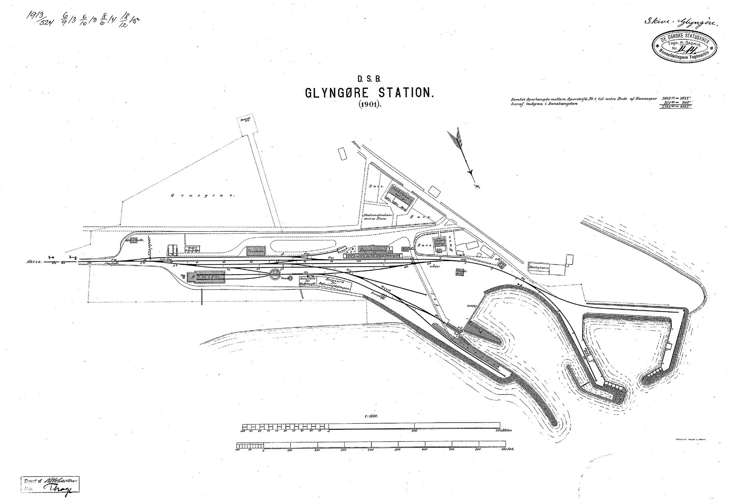 Sporplan af Glyngøre Station.