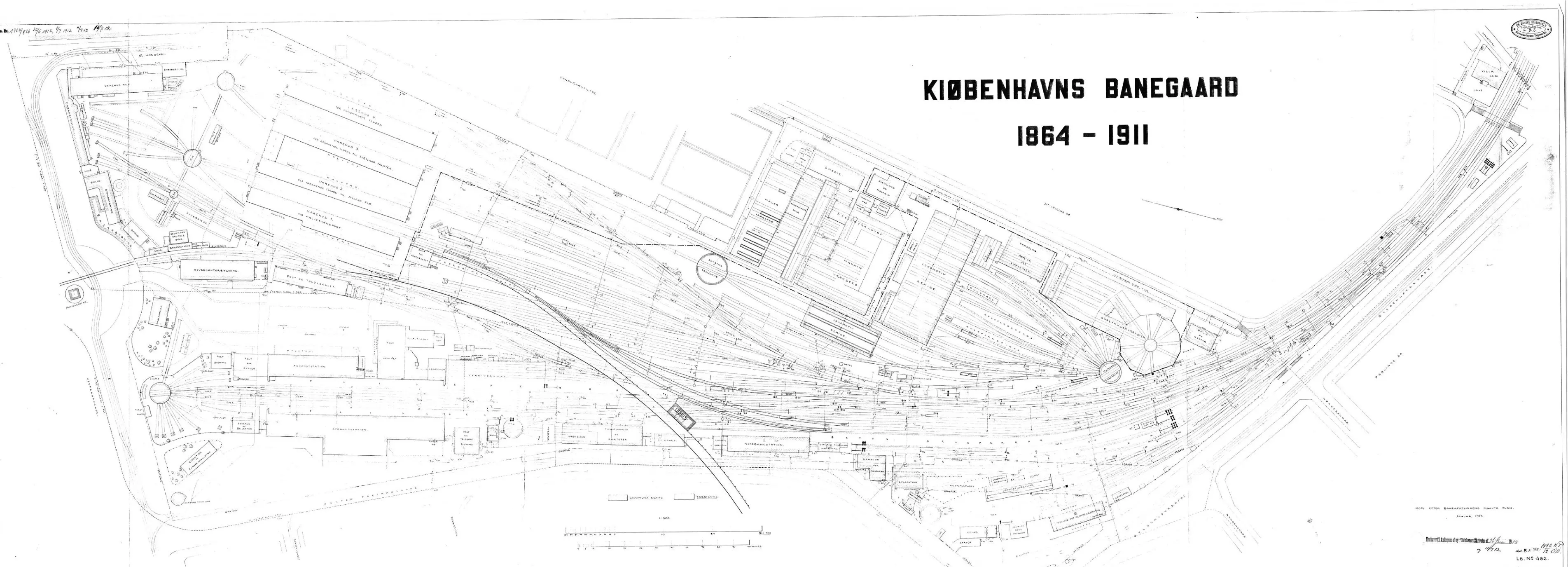 Sporplan af Københavns Station.