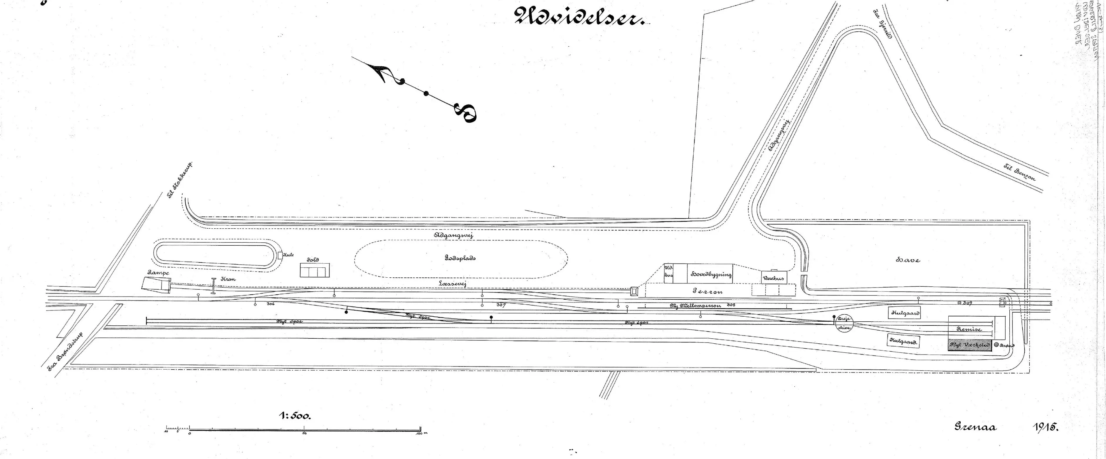 Sporplan af Gjerrild Station.