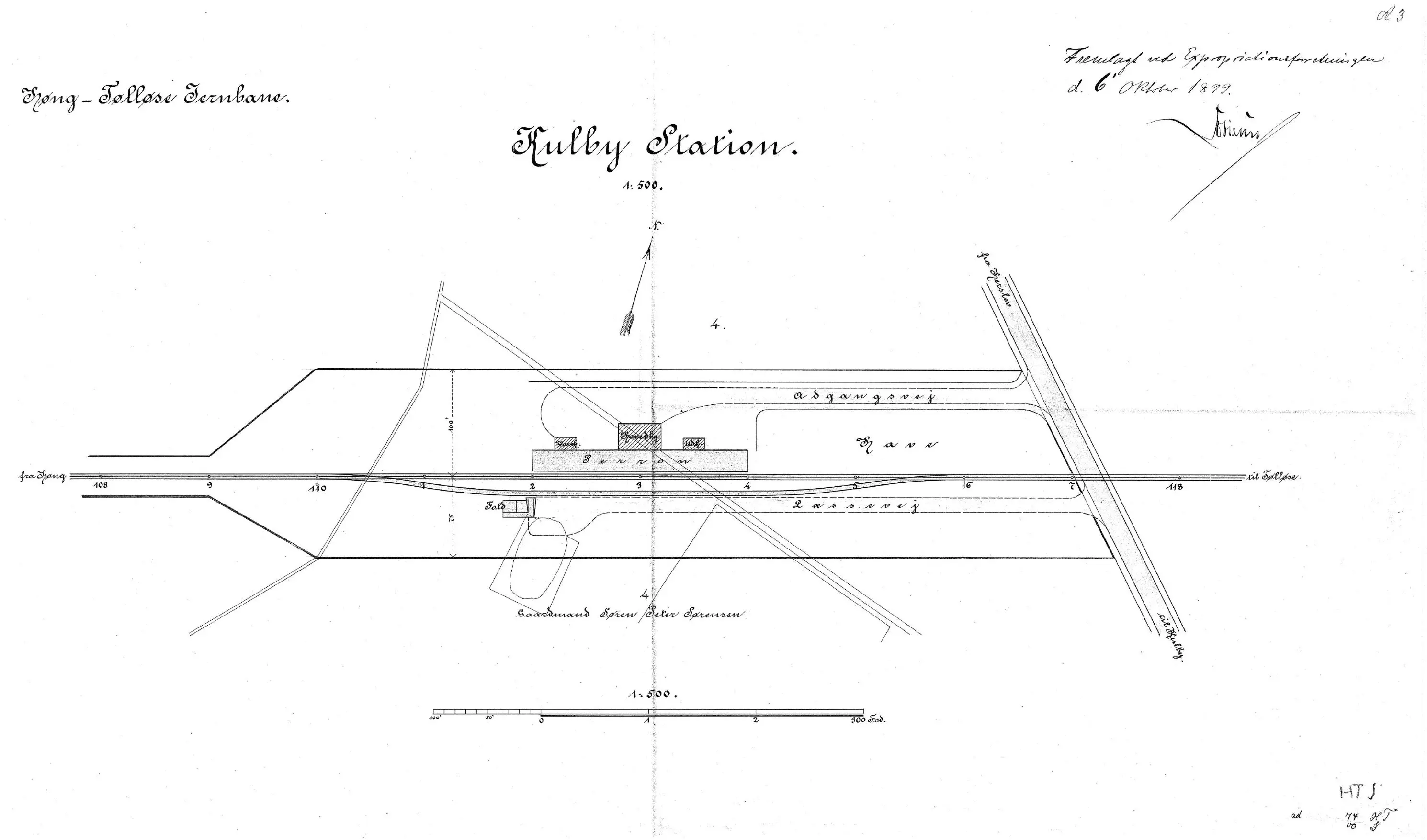 Sporplan af Kulby Station.