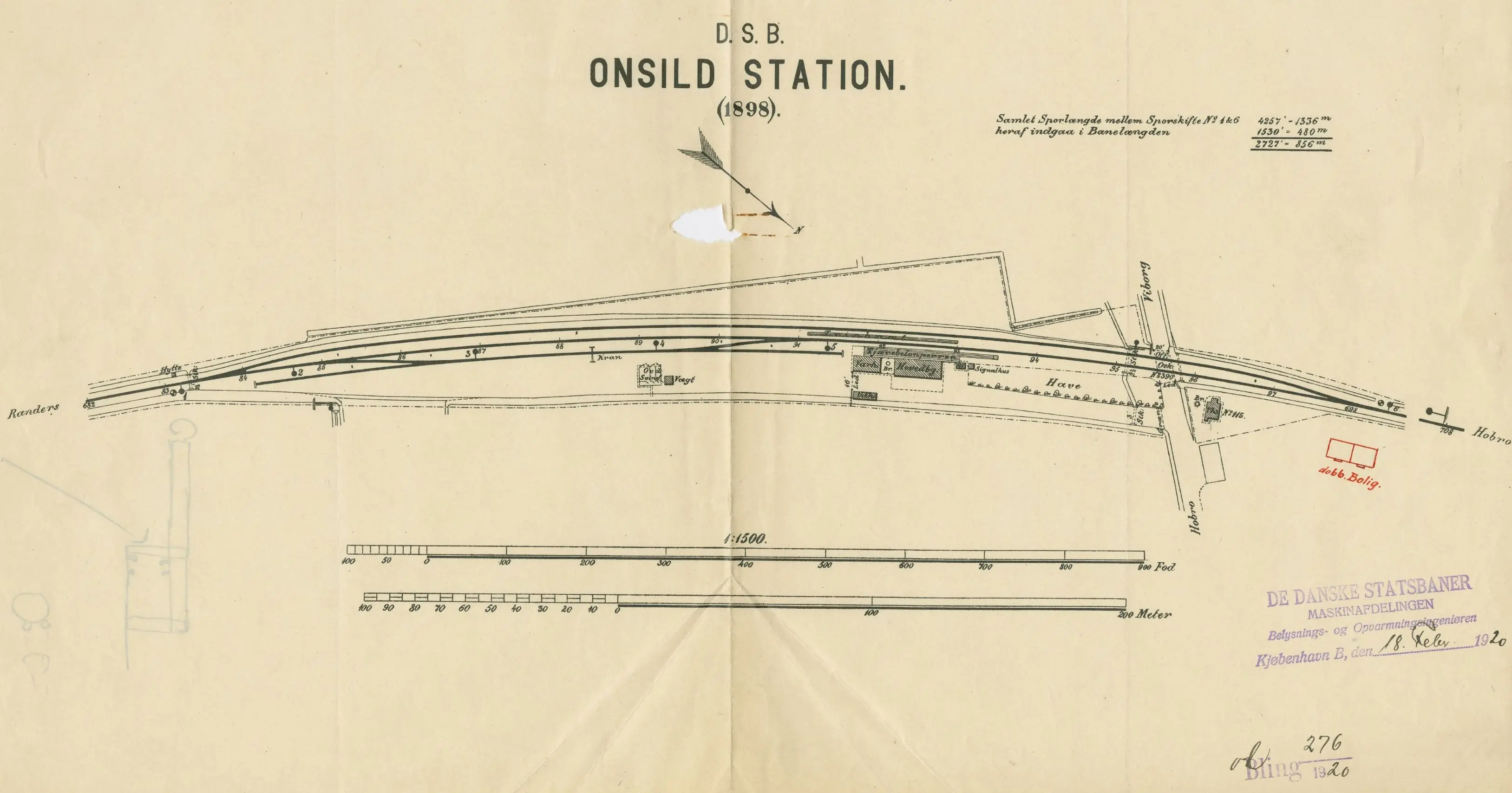 Sporplan af Onsild Station.