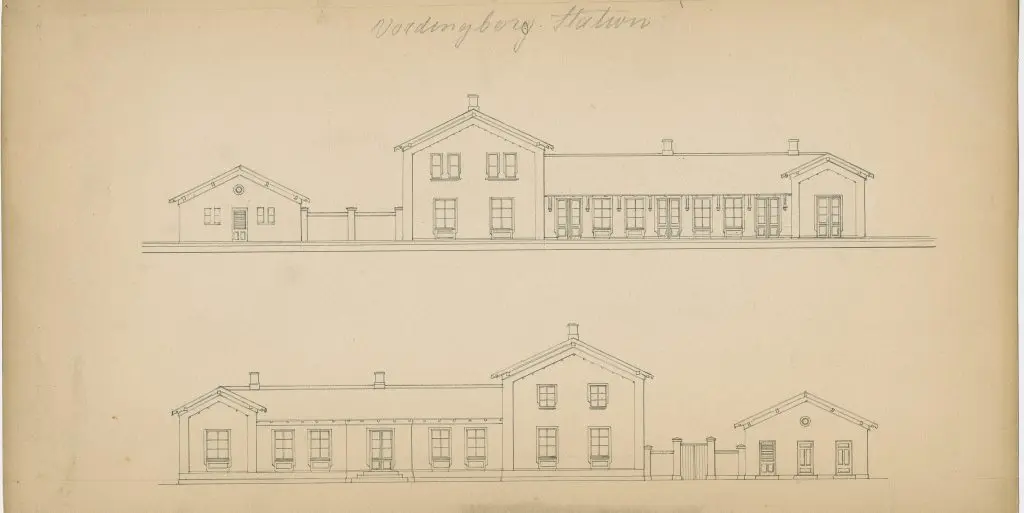 Tegning af Vordingborg Station.