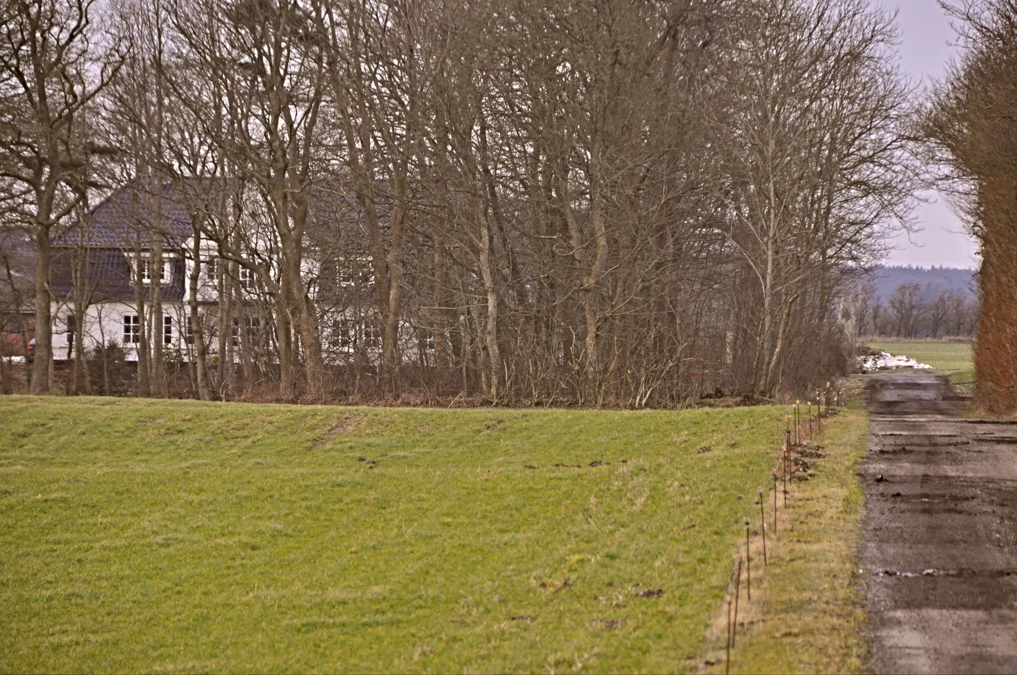 Billede af Blankenhof Holdeplads med sidespor - Holdepladsen er nedrevet, men Blankenhof Holdeplads med sidespor har ligget her til højre for gården.