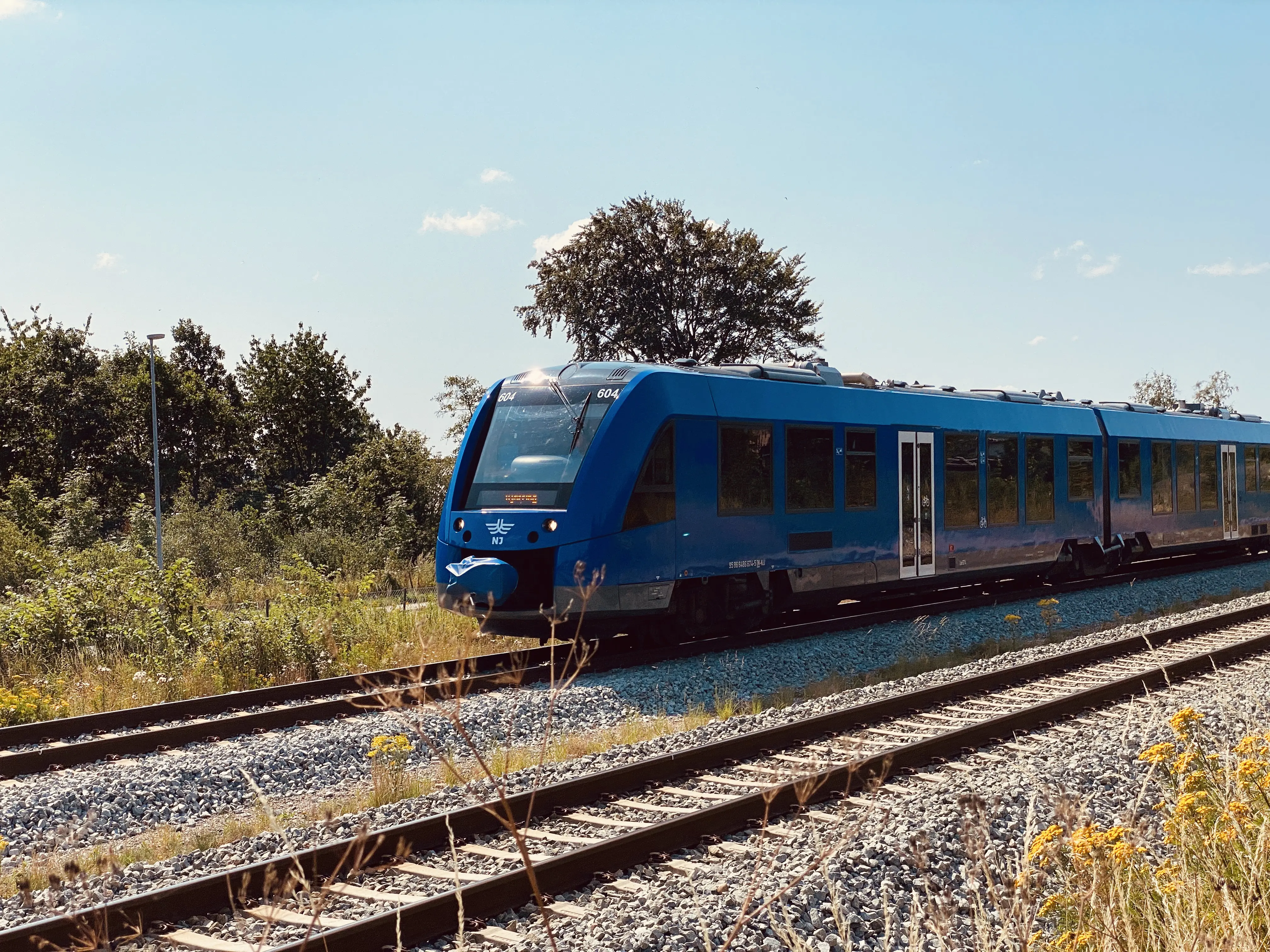 Billede af tog ud for Skalborg Trinbræt.