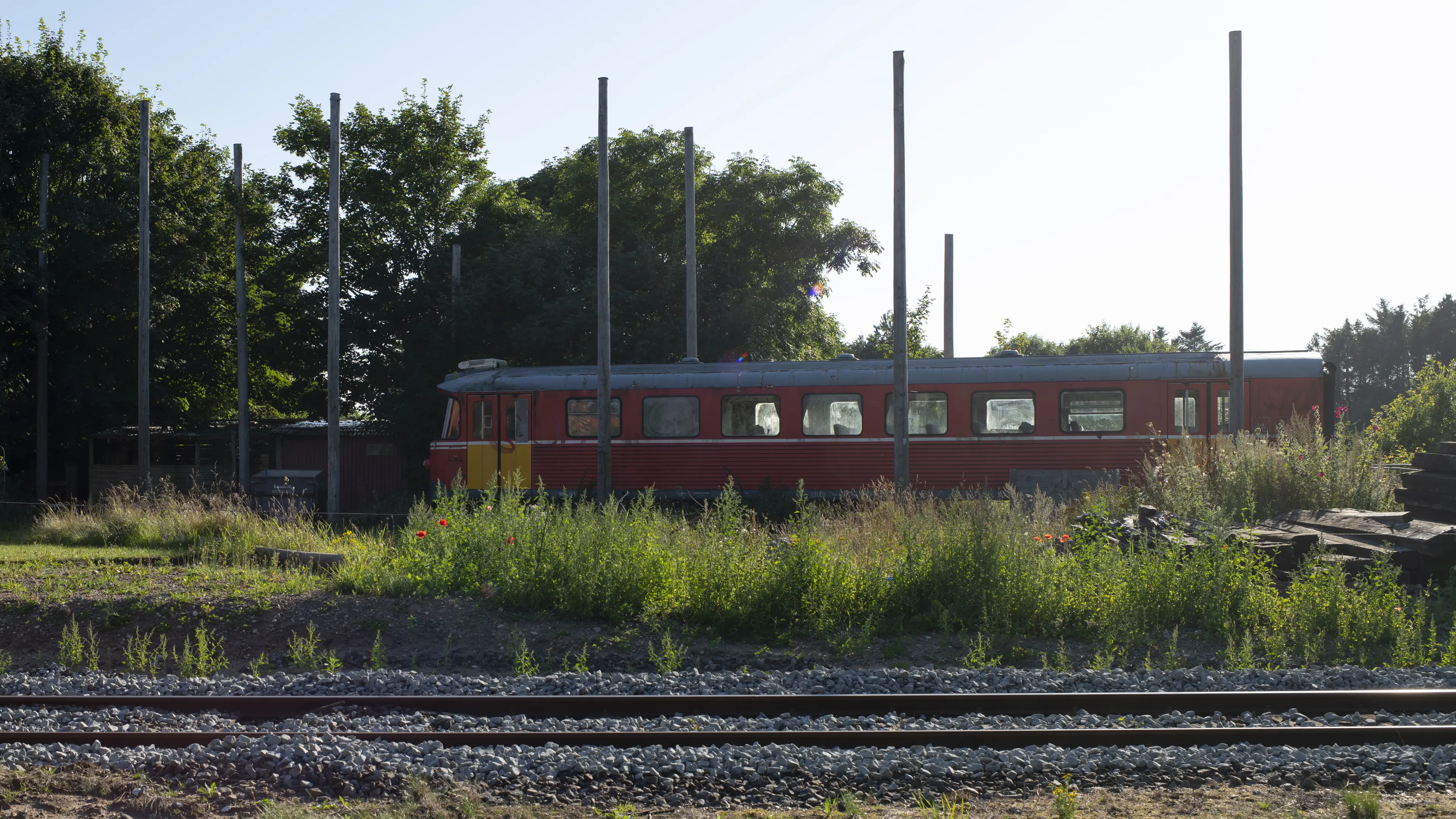 Billede af tog ud for Fåre Station.