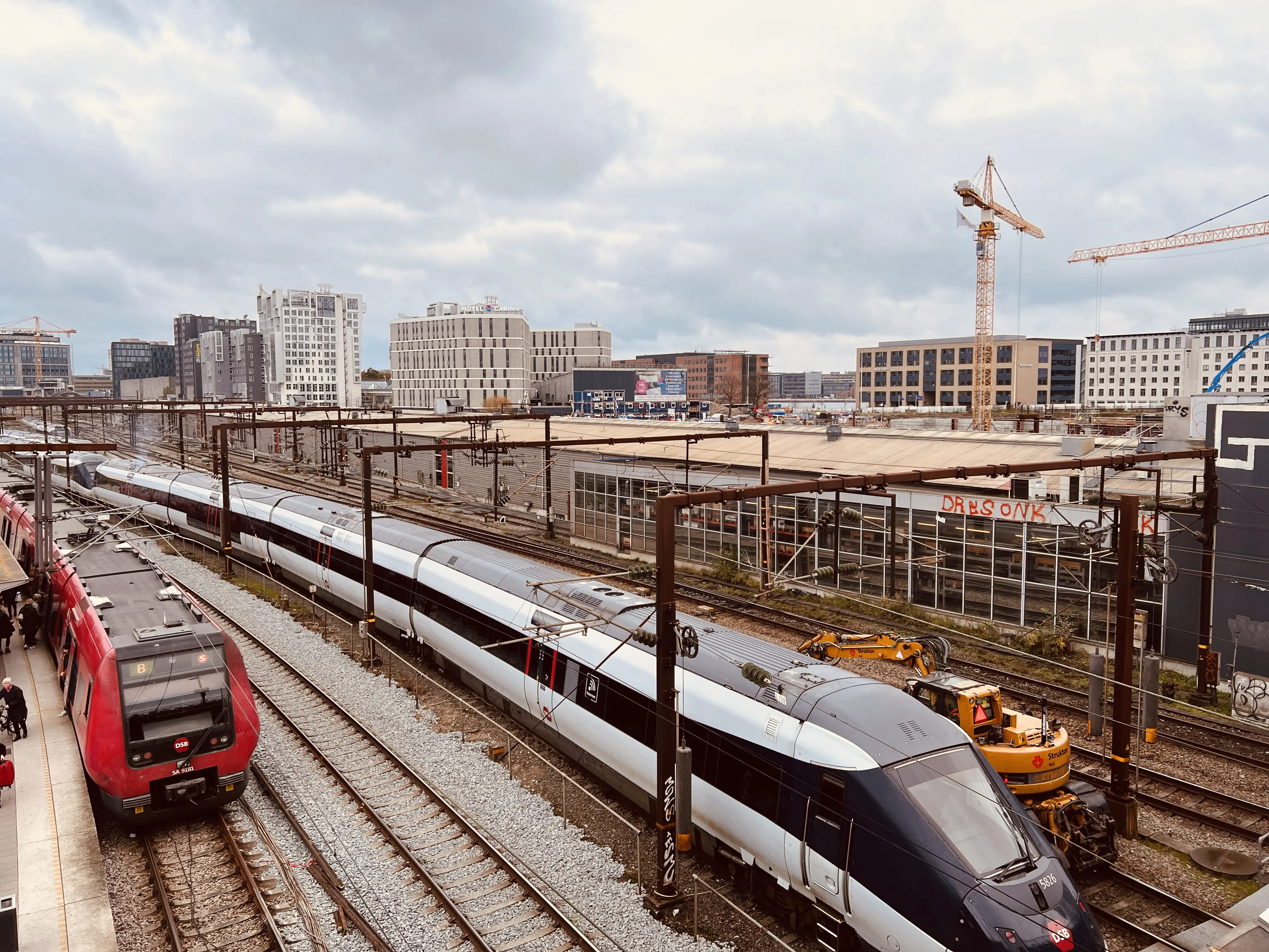 Billede af værksted, remise og vedligeholdelsesområdet ved København Hovedbanegårds.