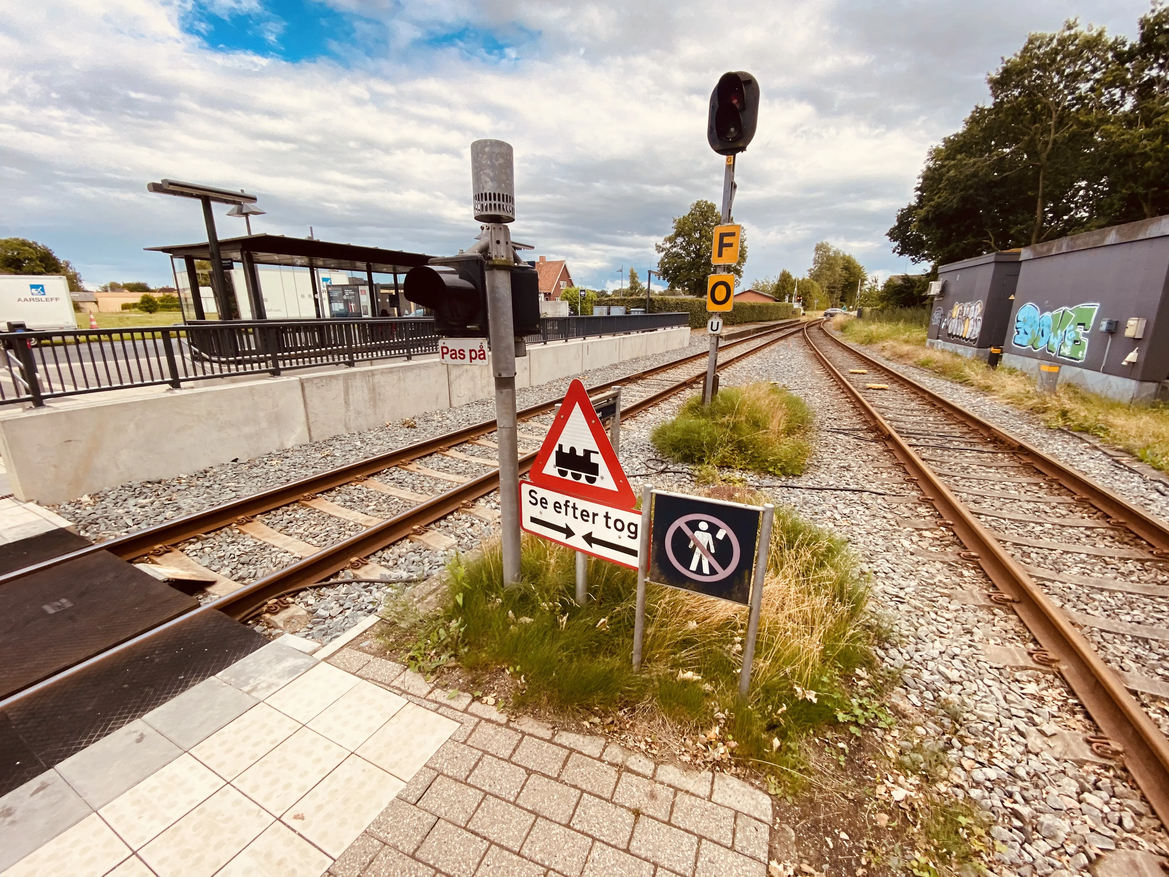 Billede af Kværndrup Stations sporareal.