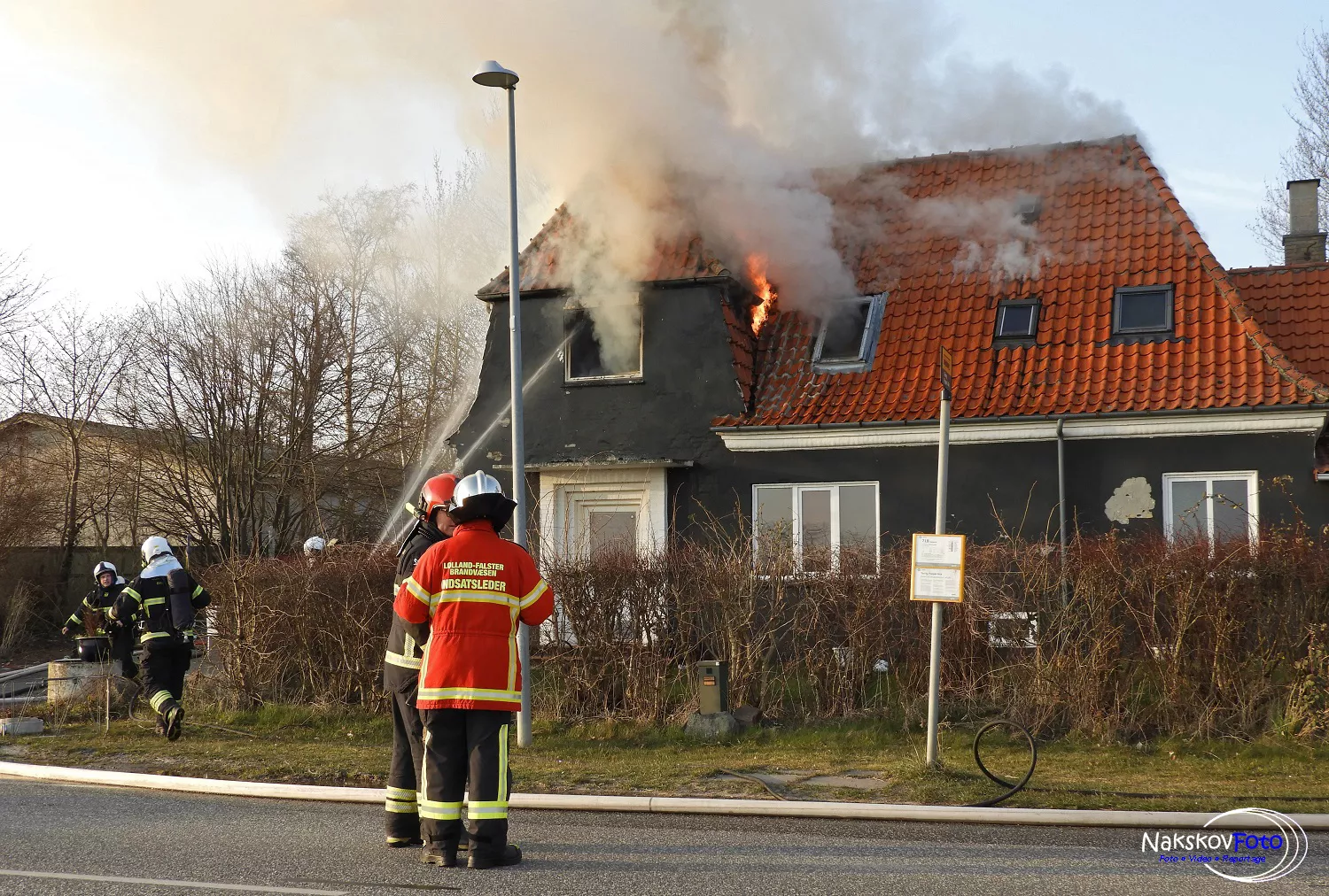 Billede af branden på Torrig Station.