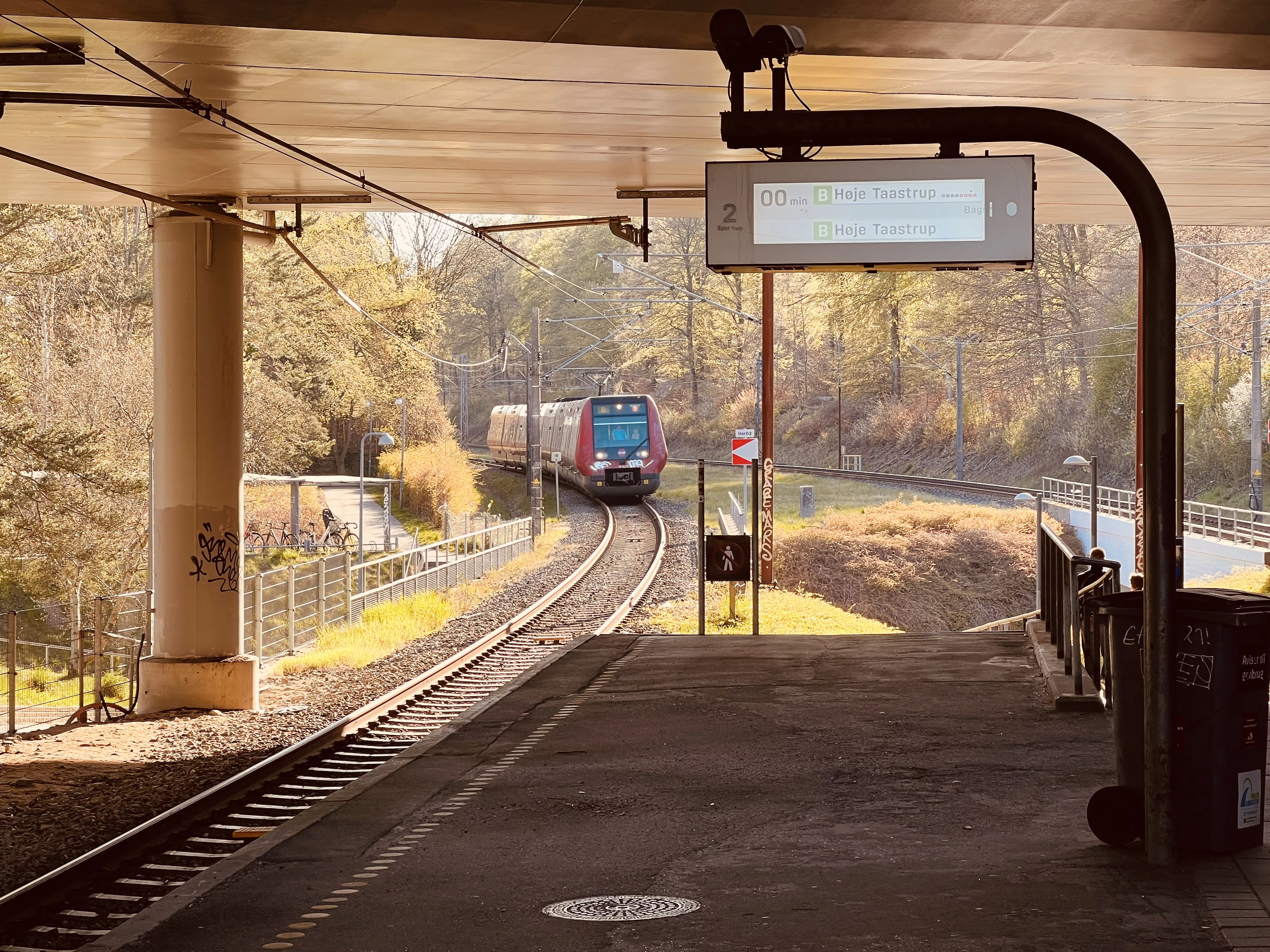 Billede af tog ud for Skovbrynet S-togstrinbræt.