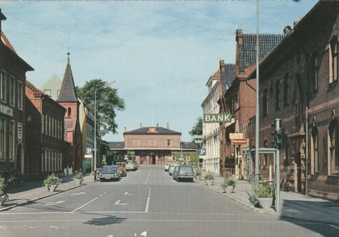 Postkort af Frederikshavn Station.
