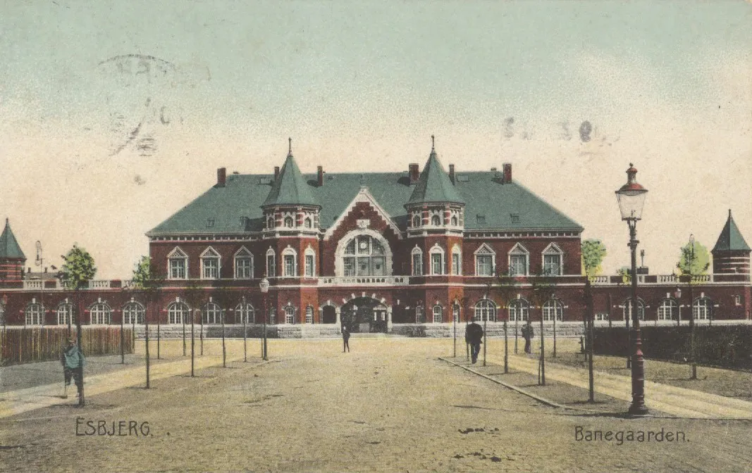 Postkort af Esbjerg Station.