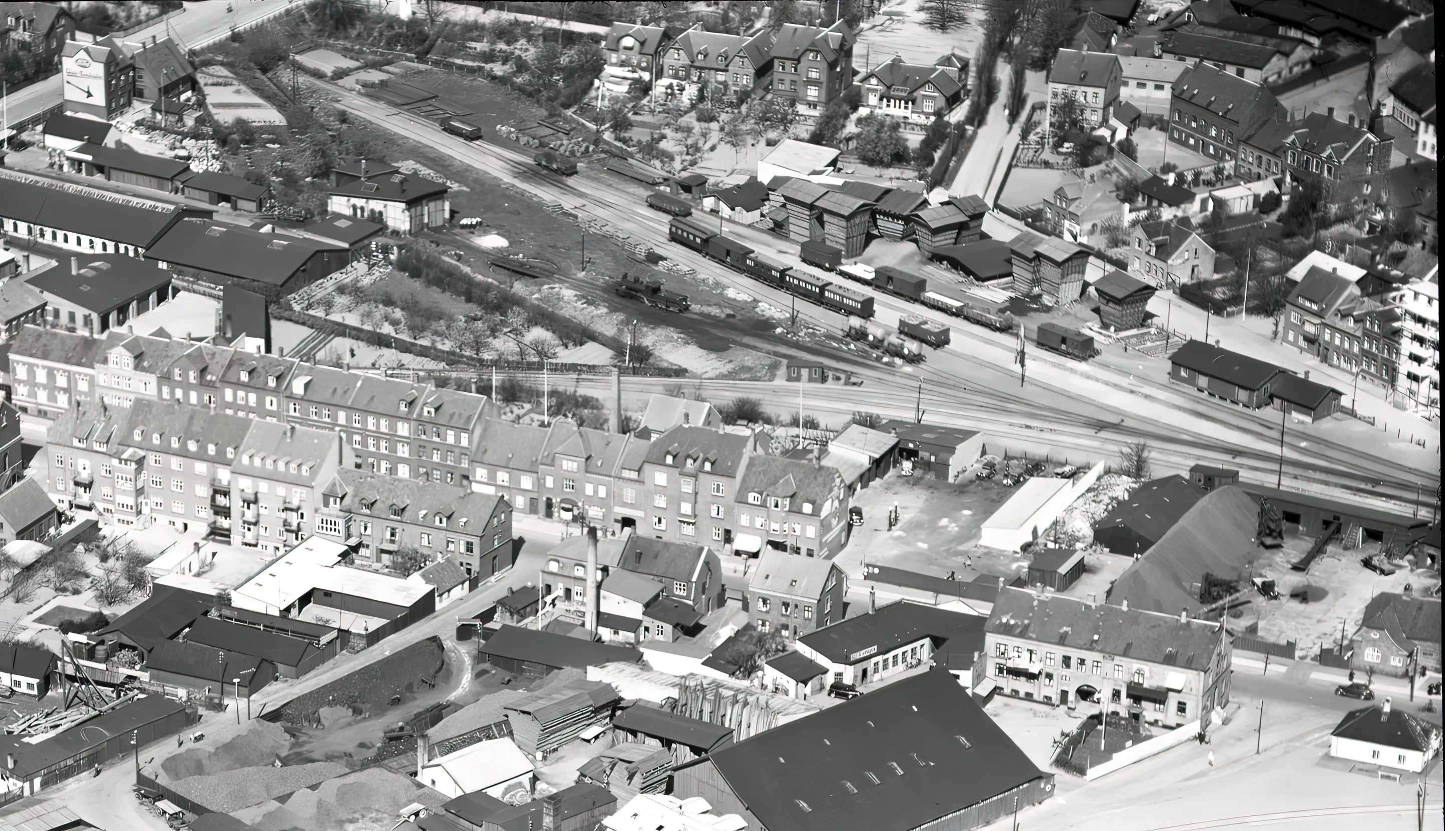 Billede af godsbanearealet vest for Nyborg Syd Station.