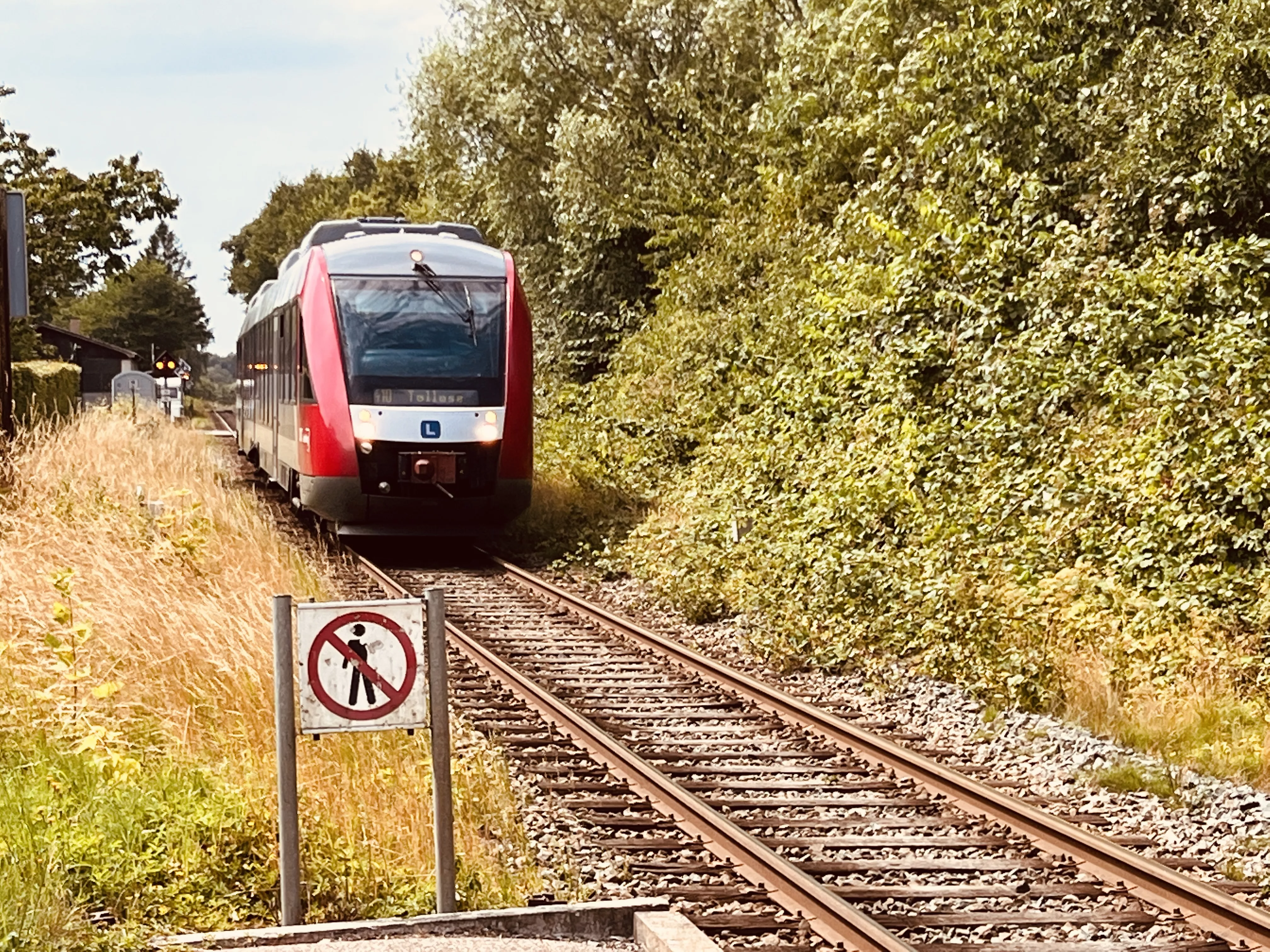 Billede af tog ud for Vedde Trinbræt.