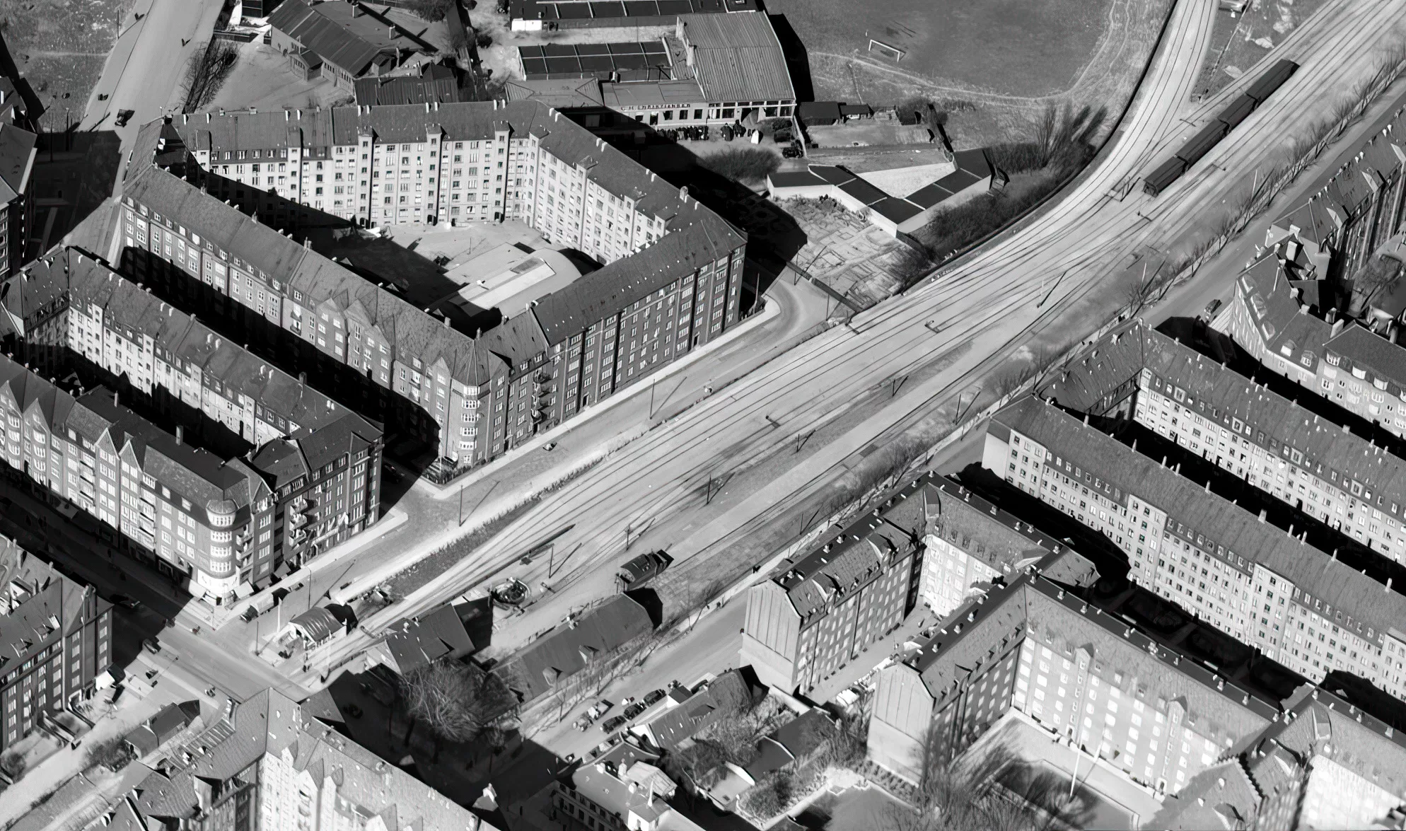Billede af Amagerbro Station lige inden nedrivelsen i april 1938.
