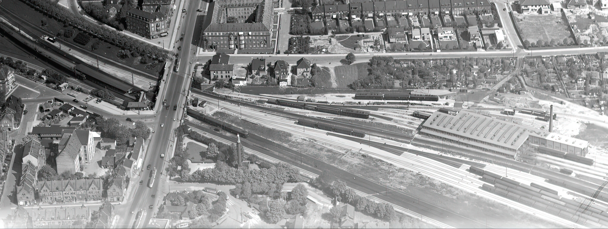 Billede af Svanemøllen Station - her beliggende helt til venstre i billedet.
