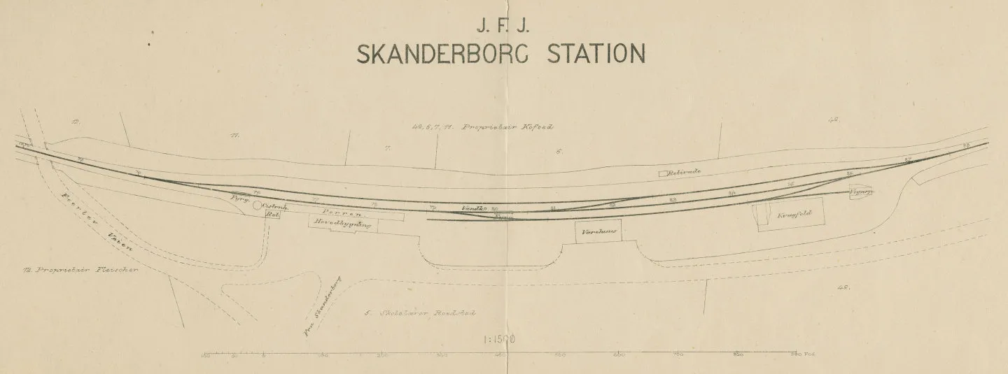 Sporplan af Skanderborg Station.