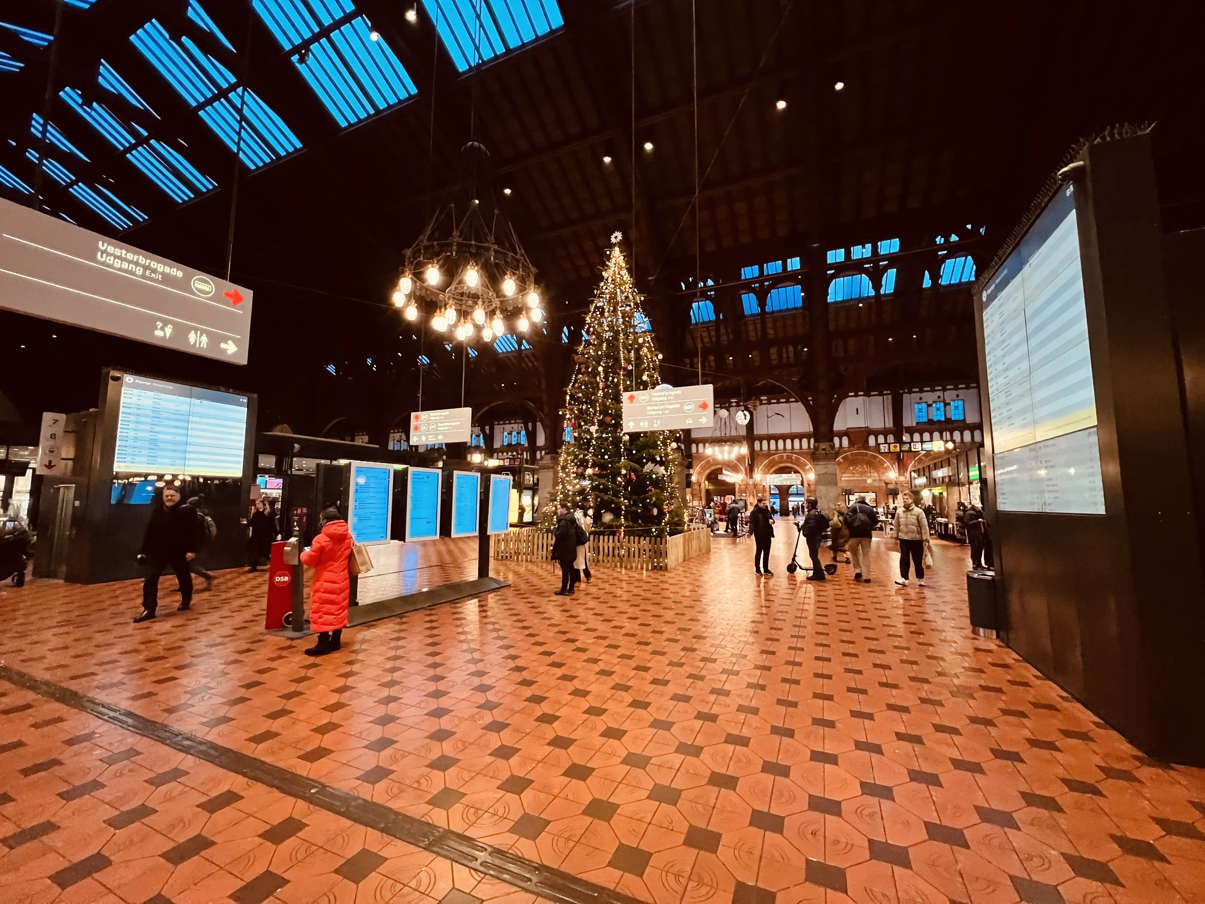 Billede af København Hovedbanegård med juletræ - julen 2022.