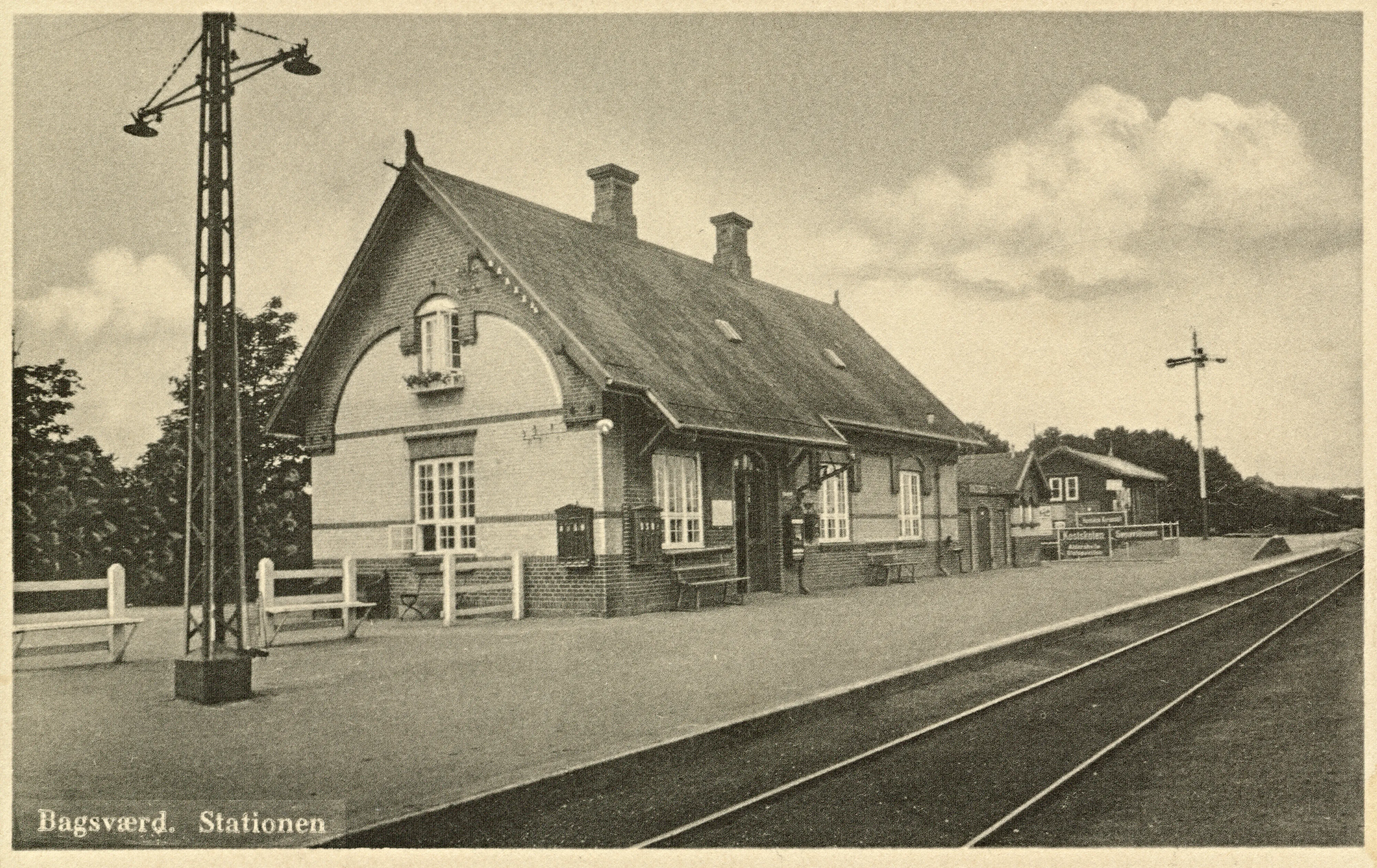 Postkort af Bagsværd Station.