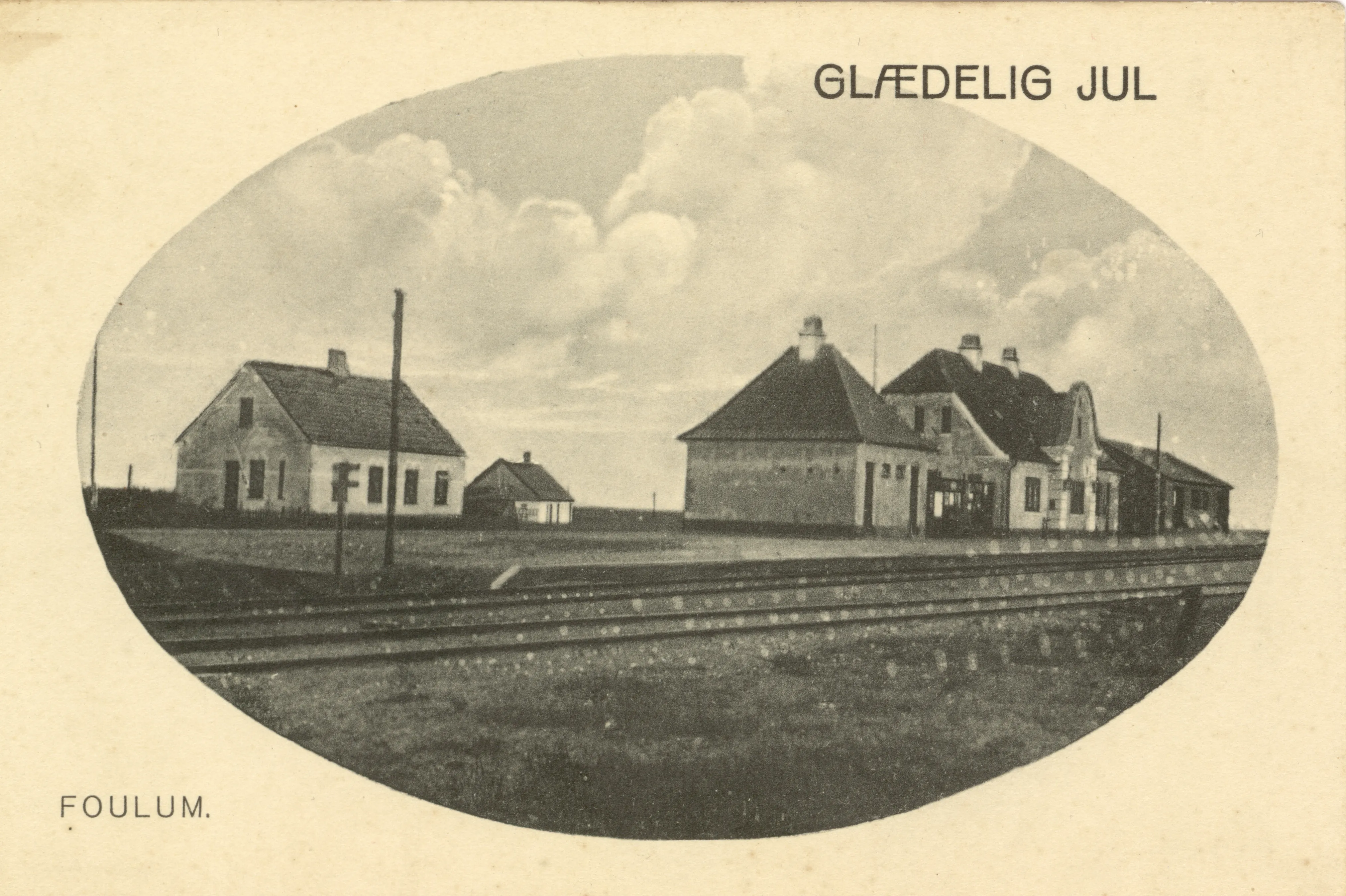 Postkort med Ullits Station.