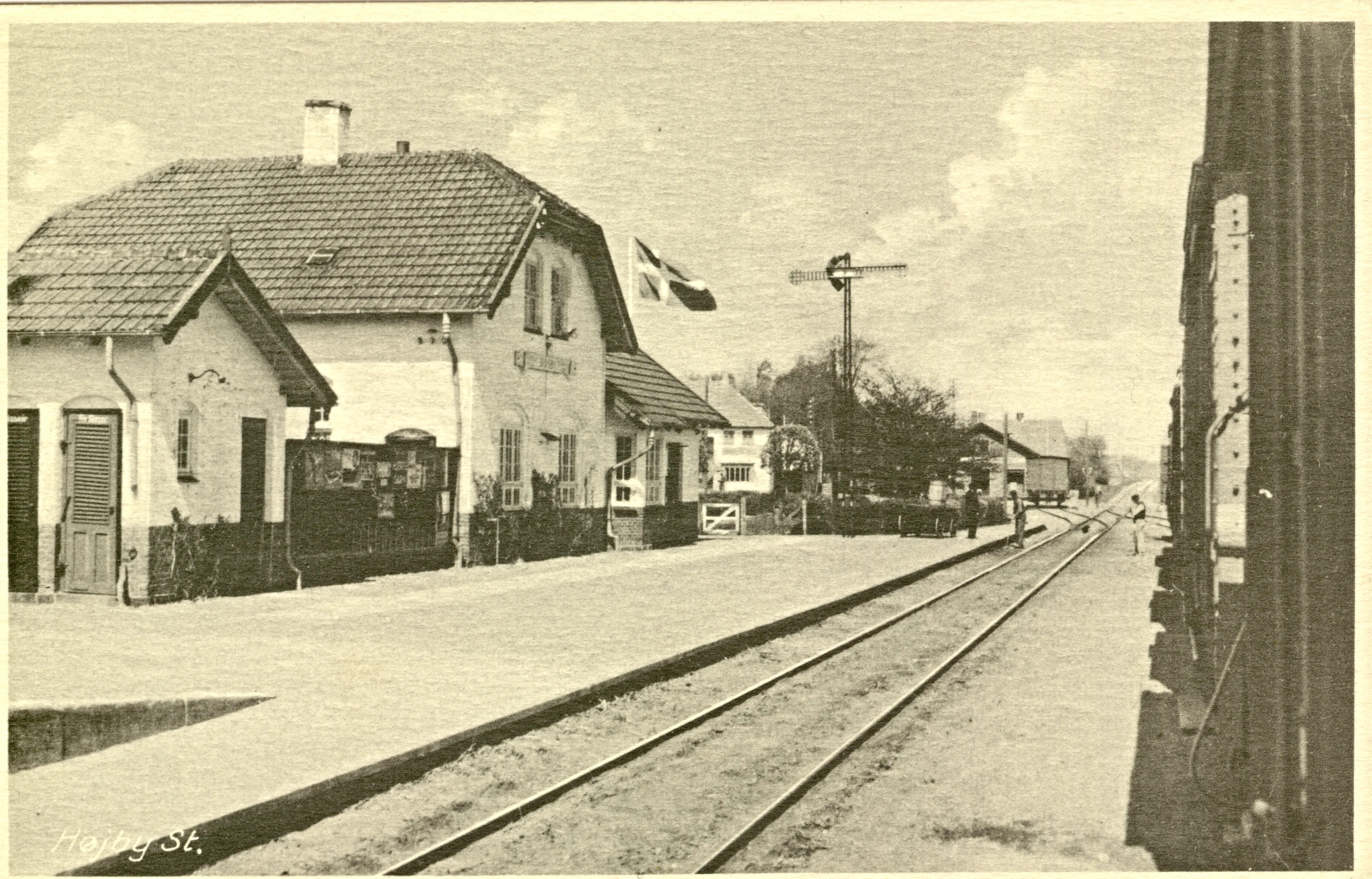 Postkort med Højby (Sjælland) Station.