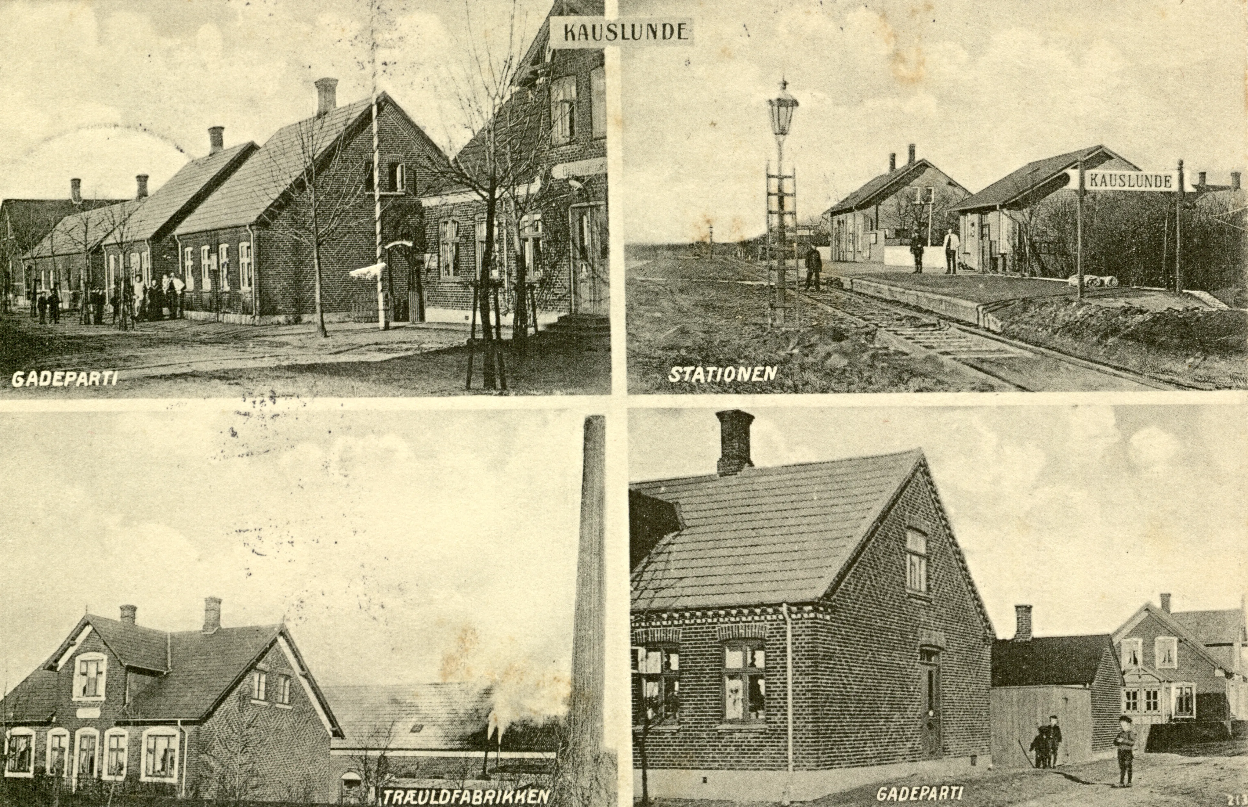 Postkort med Kavslunde Station.