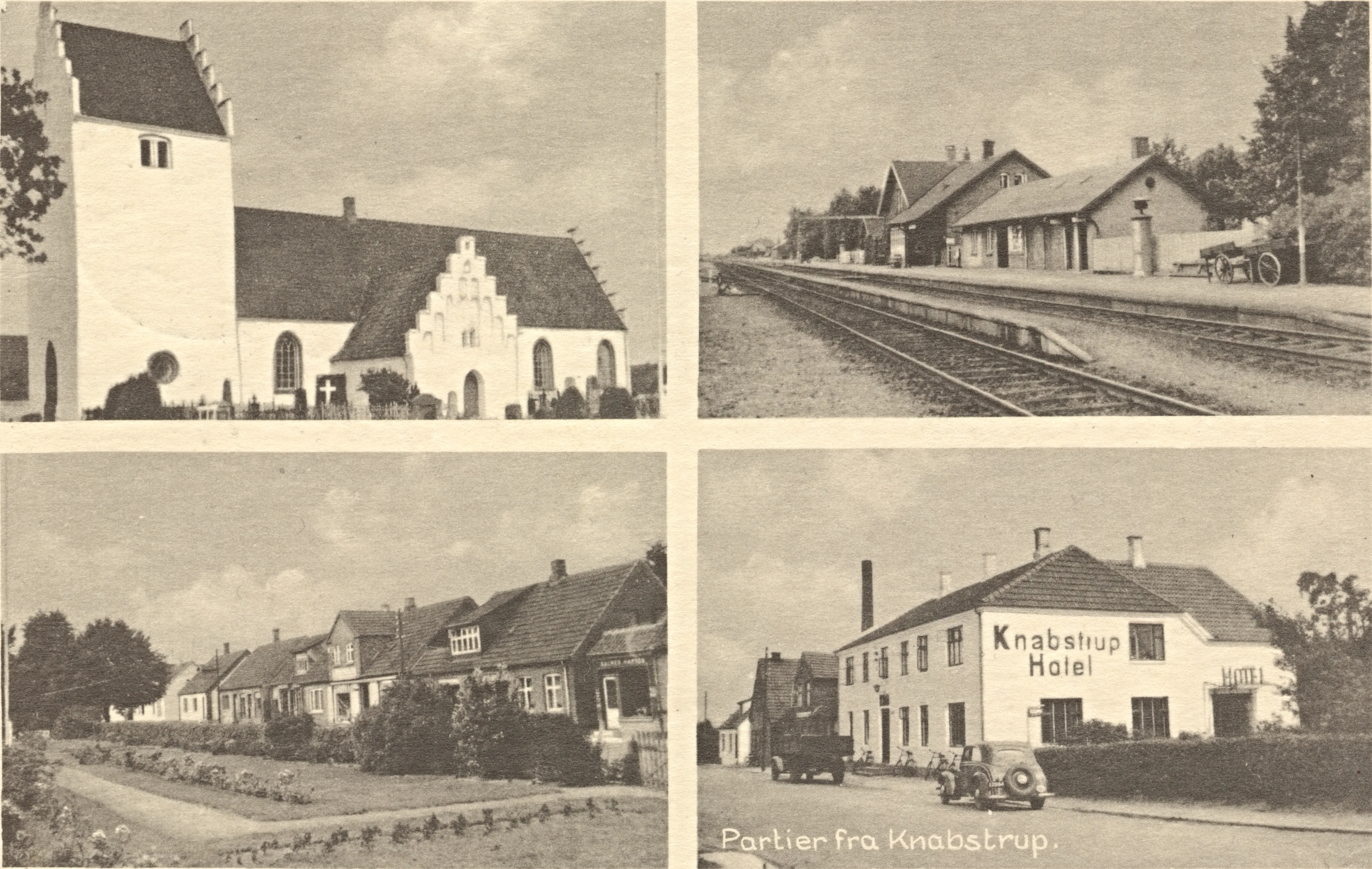 Postkort med Knabstrup Station.