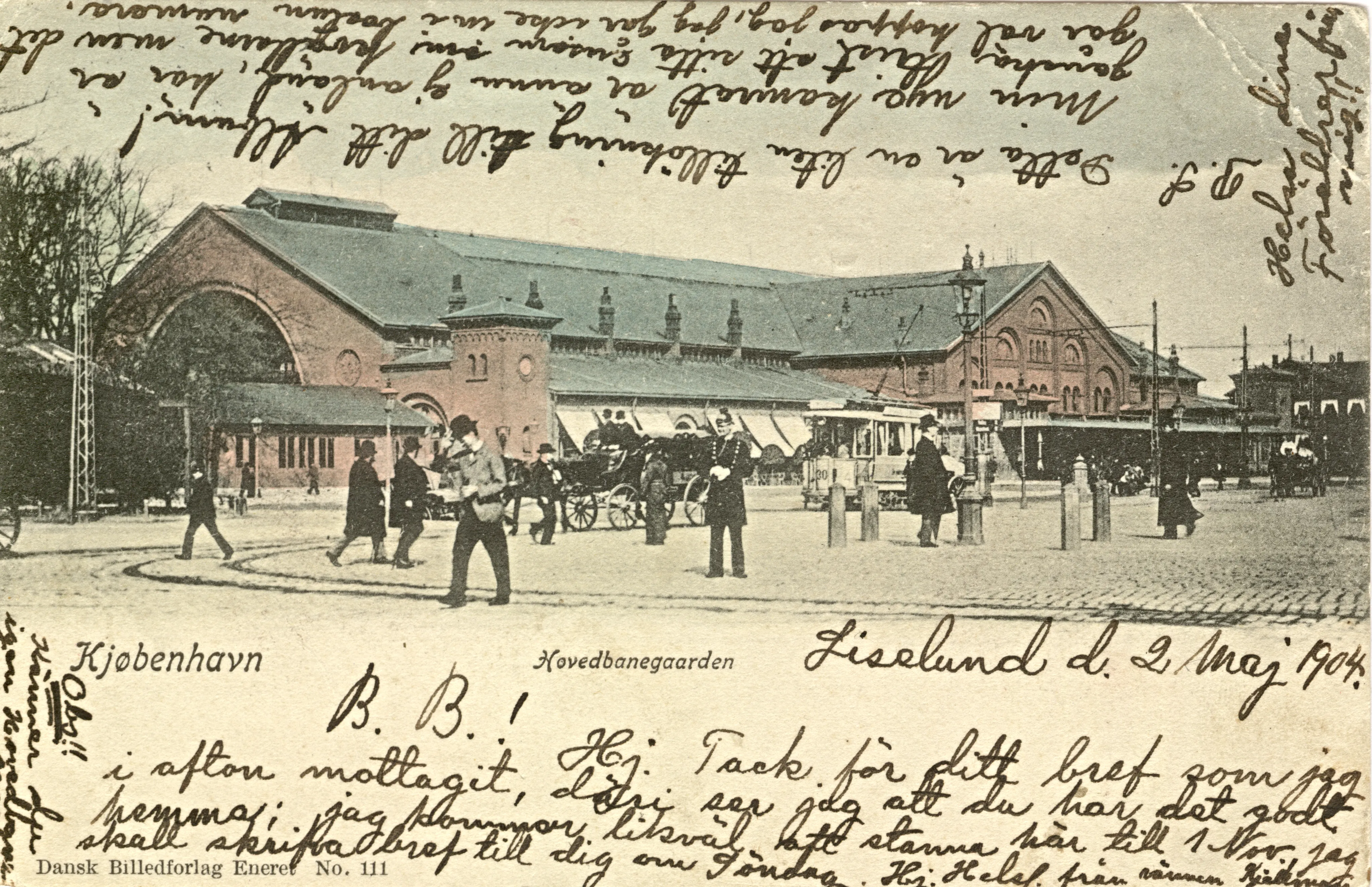 Postkort med København Station.