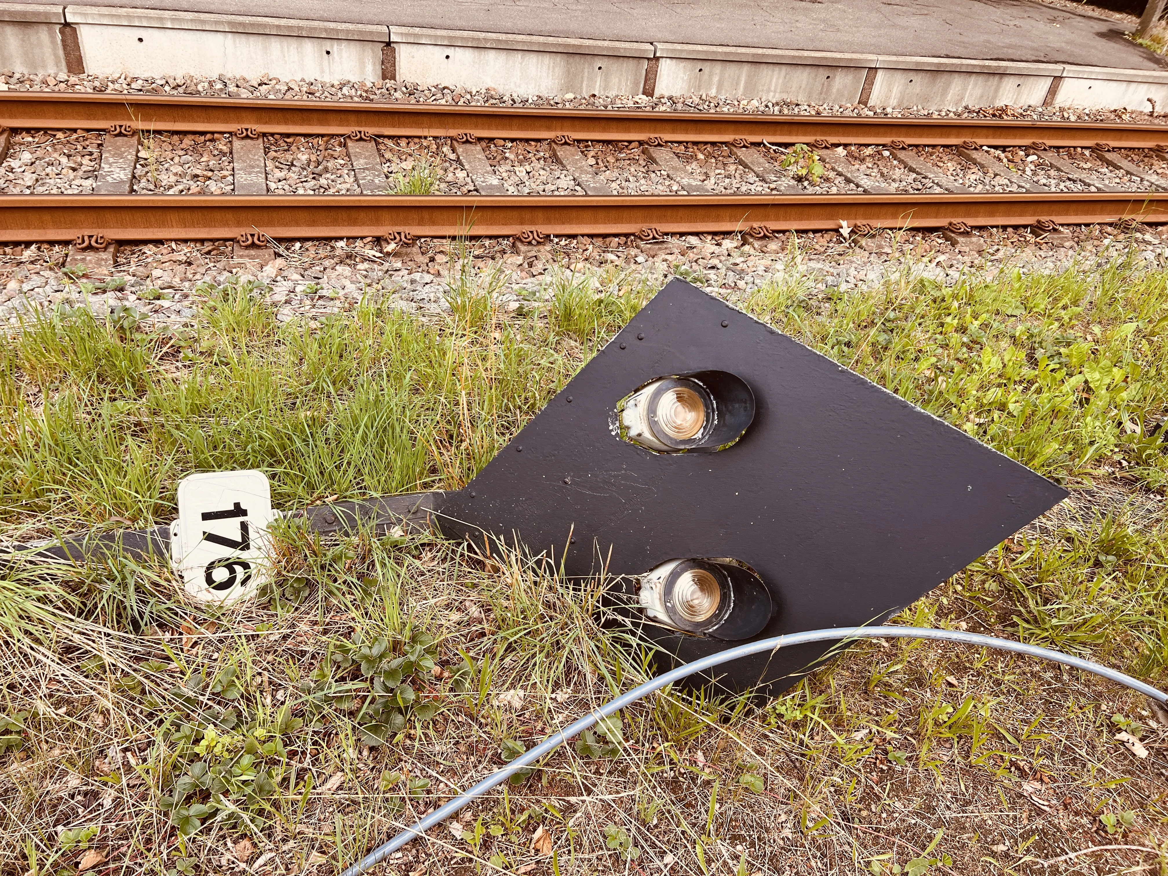 Billede af det "gamle" signalsystem ved Studsgård Trinbræt.