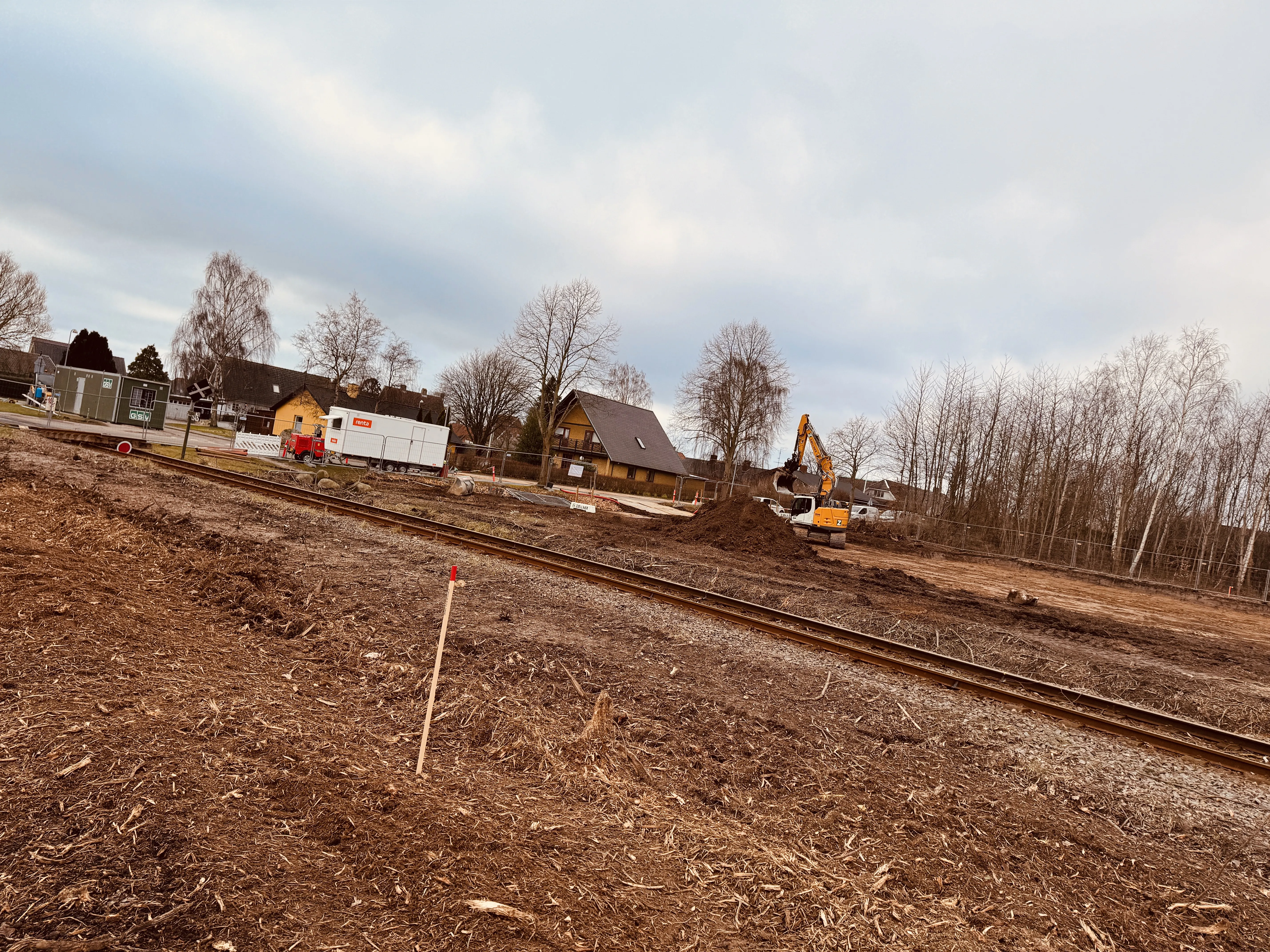 Billede af etableringen af Rødvig Trinbræt, som forventes at åbne som endestation i 3. kvartal 2024.