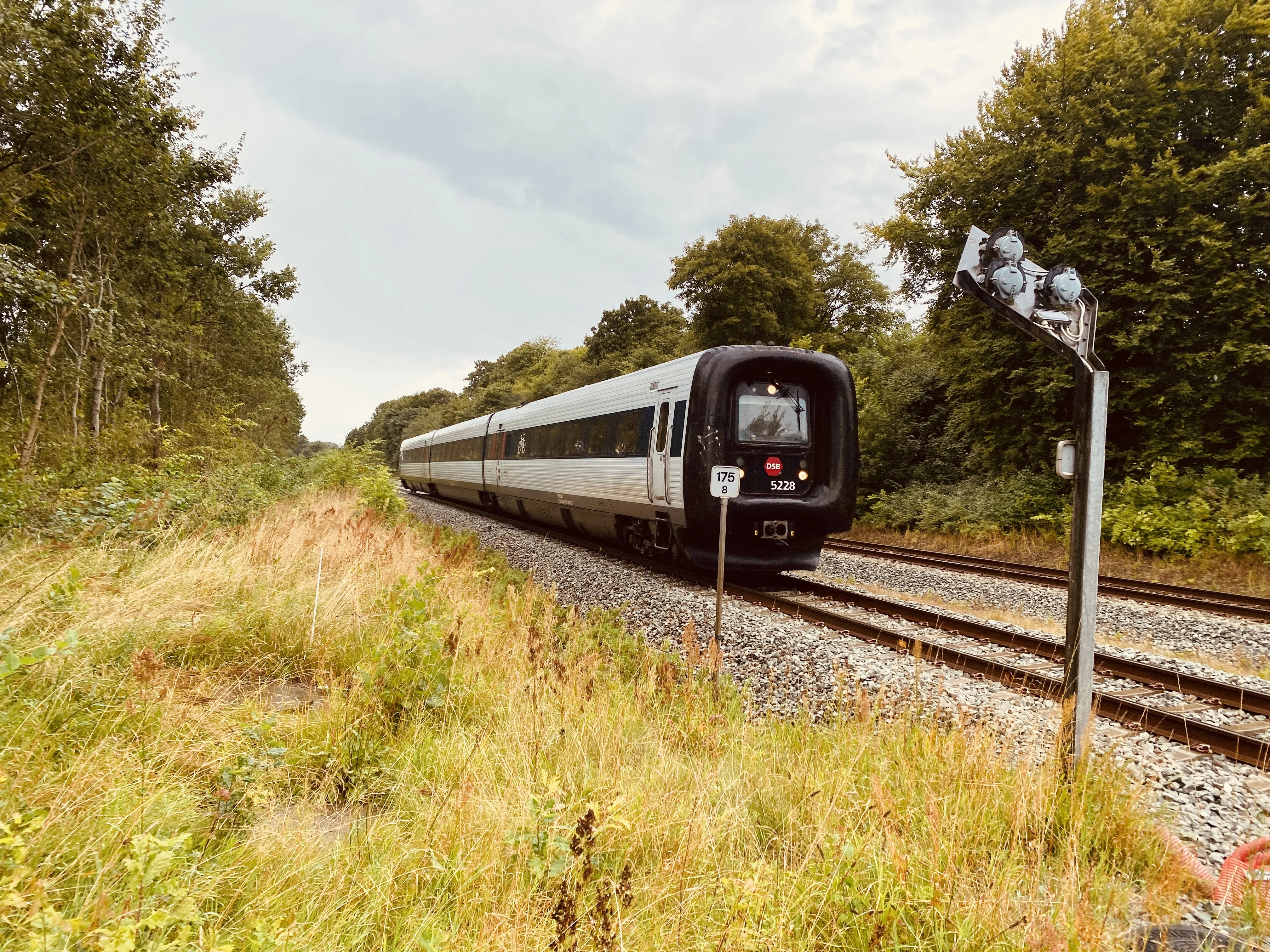 Billede af DSB MF 5028 fotograferet ud for den nedlagte Bjerregrav Station.