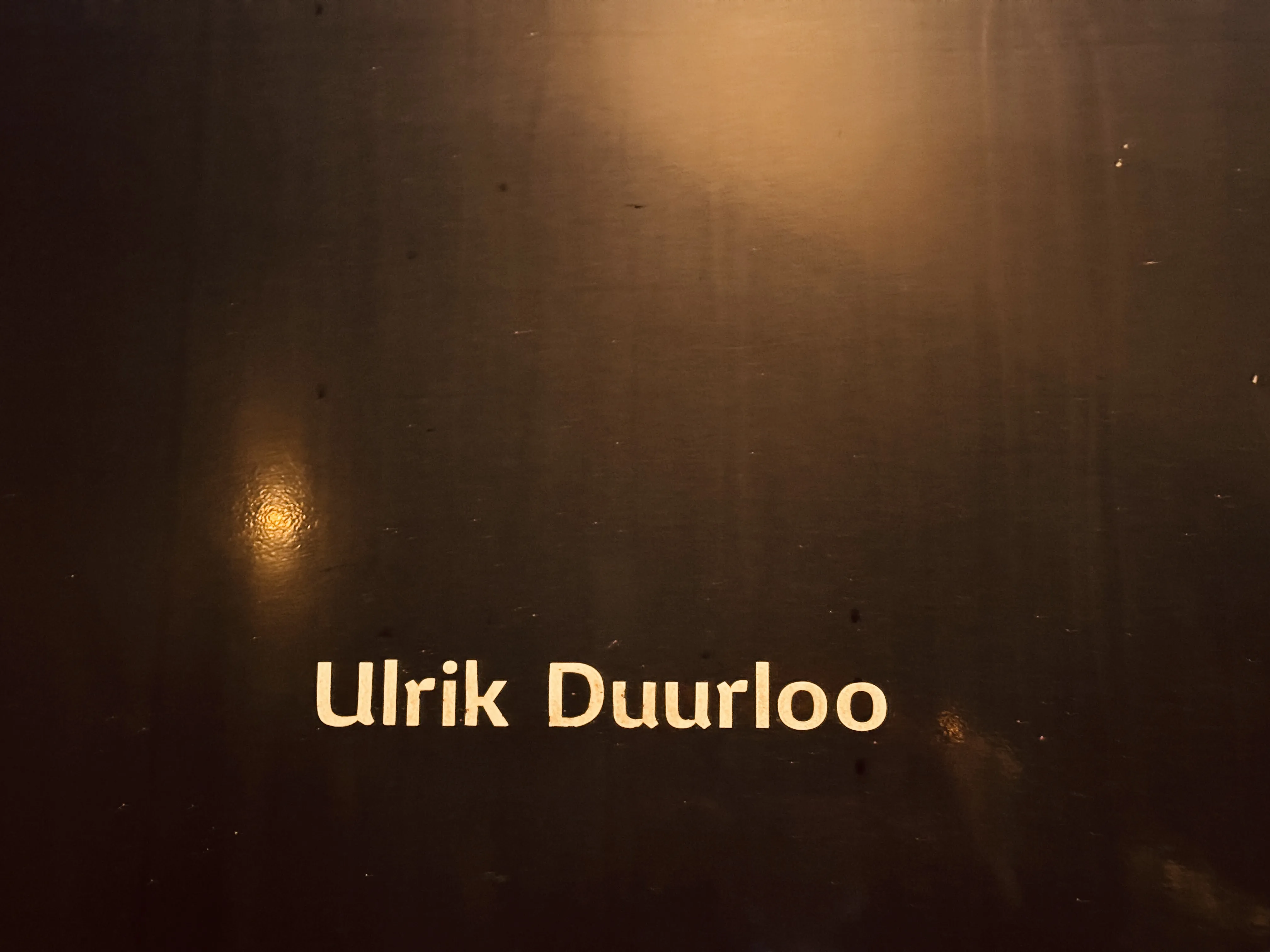 Billede af Københavns byvåben (næsten helt slettet) og navngivet "Ulrik Duurloo" på siden af DSB MF 5091 fotograferet ud for København Hovedbanegård.