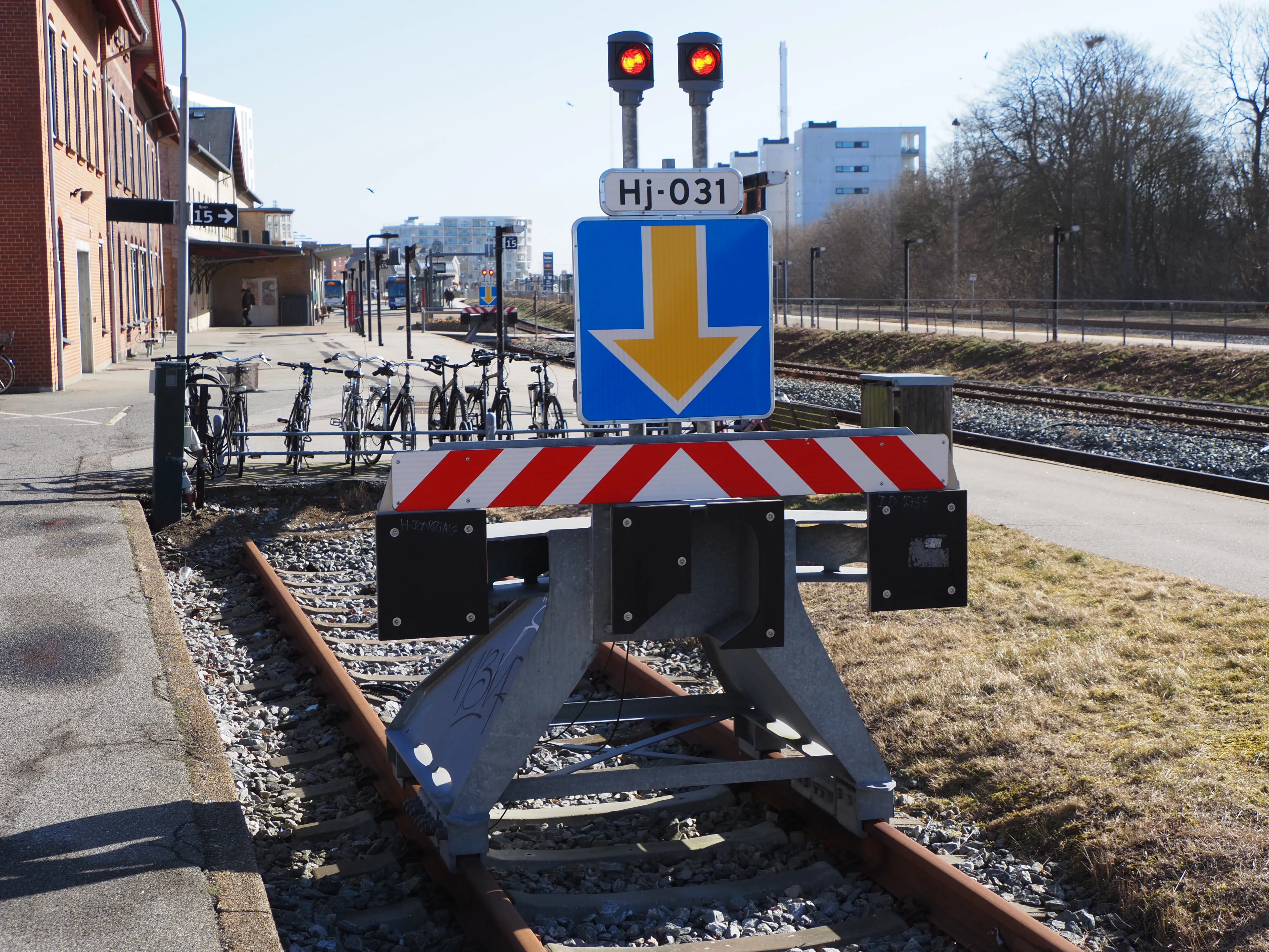 Billede af Hjørring Station stoppbukk spor 13