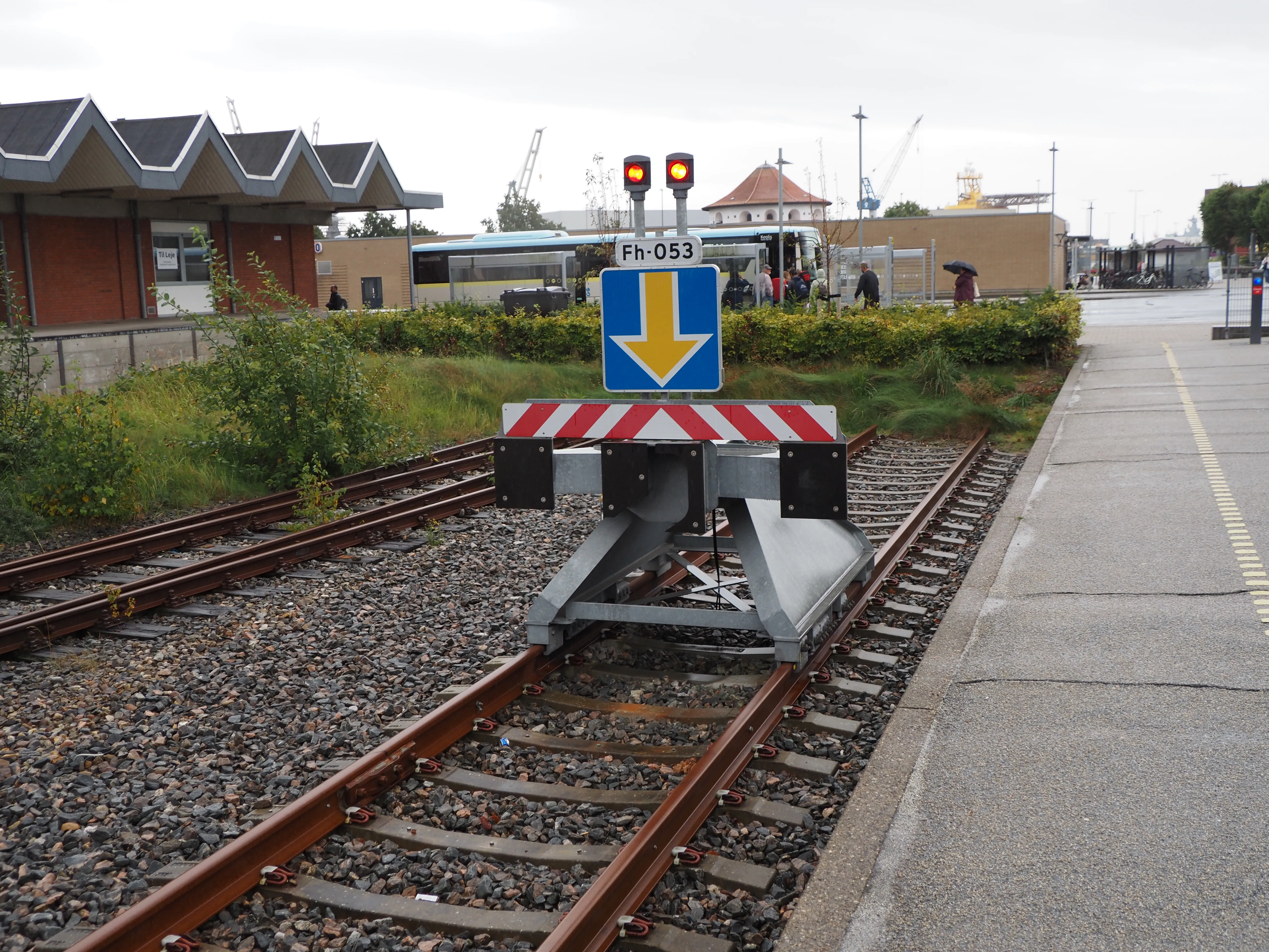 Billede af Frederikshavn Station set fra sporsiden.
